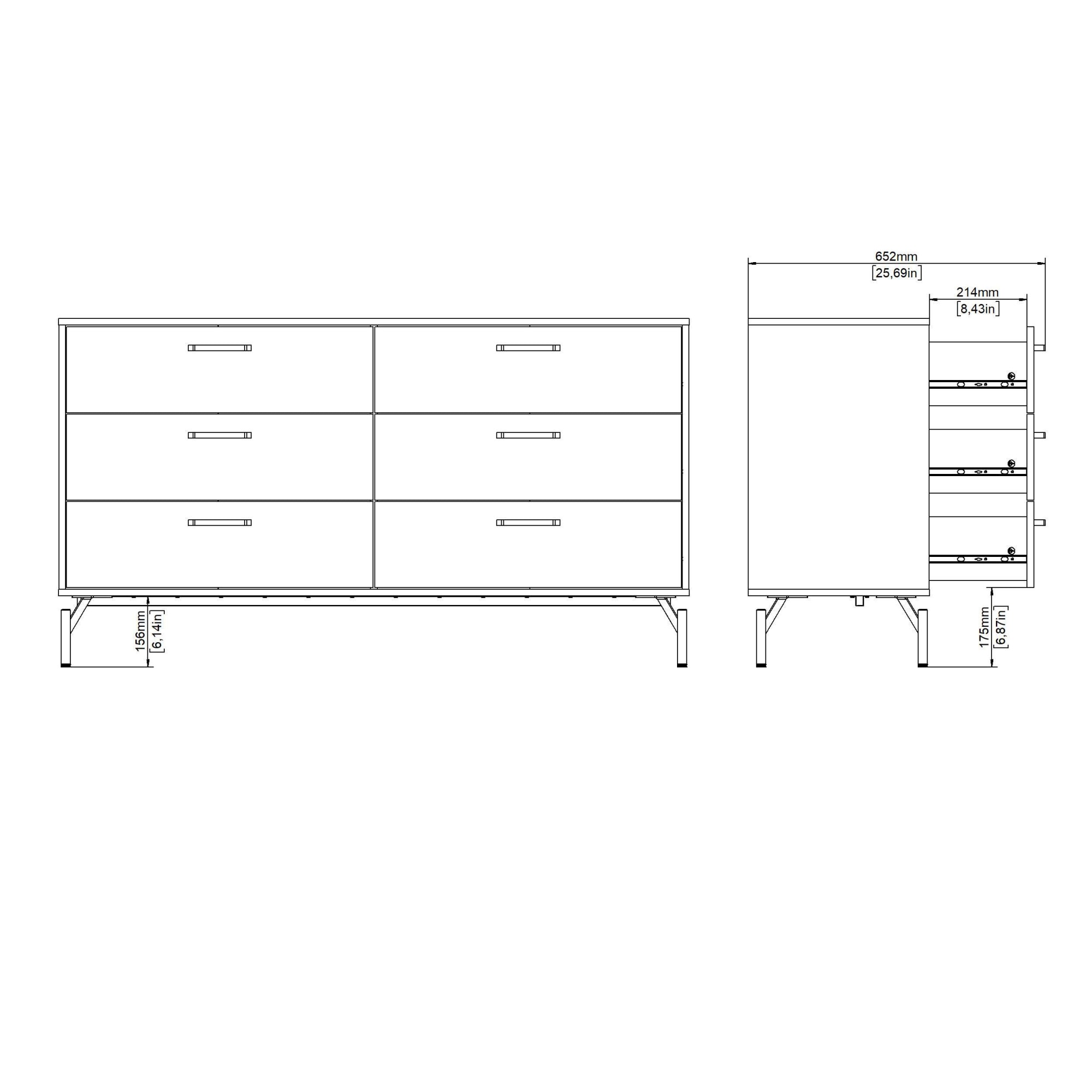 INOSIGN Kommode »Dana, Aufbewahrung, Schubladenschrank, Stauraum« Sideboard mit 6 Schubladen, Metallbeine, Breite 138 cm