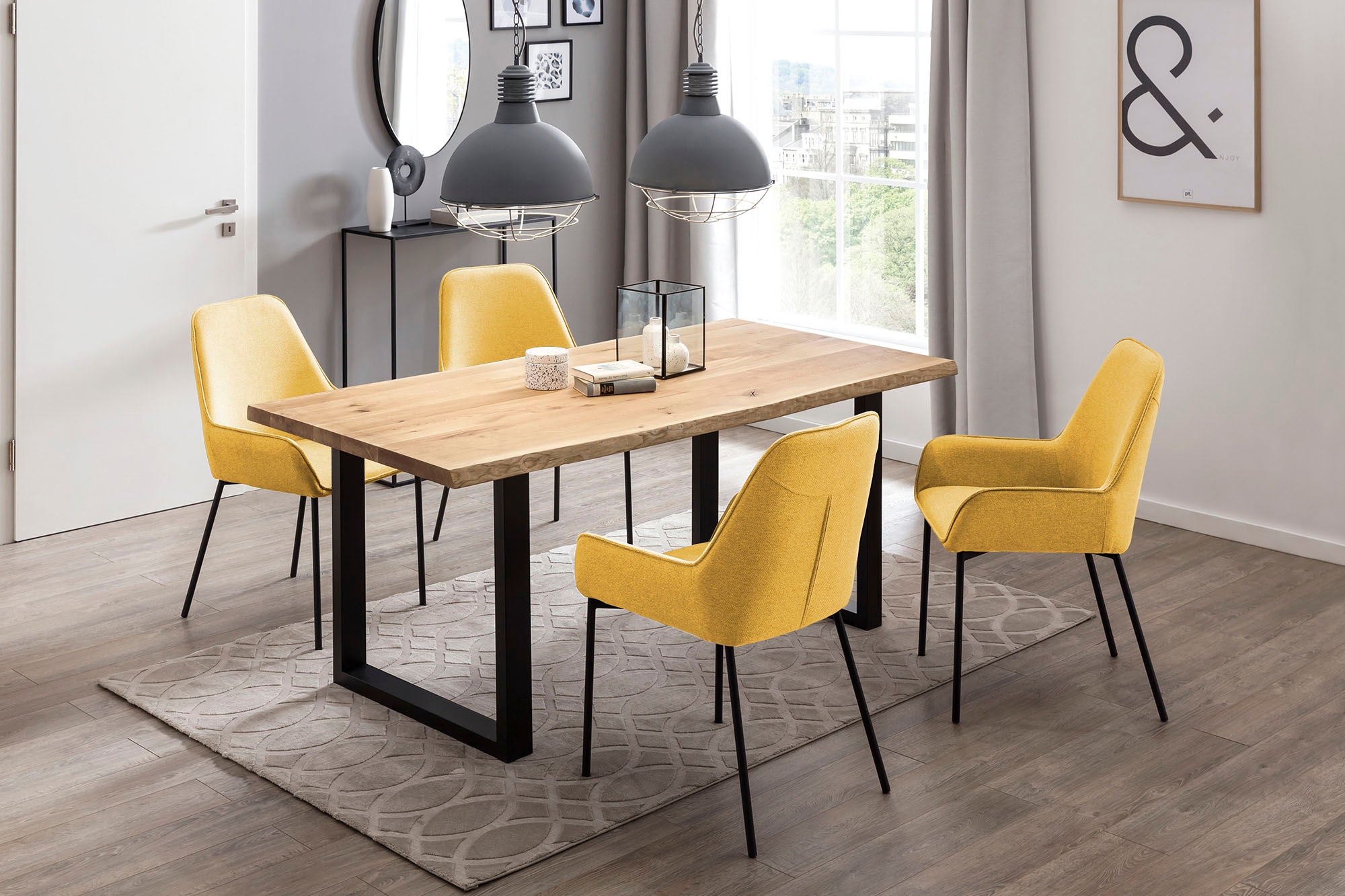 SalesFever Esszimmerstuhl, (Set), 2 St., Struktur (100% Polyester), Bezug aus Strukturstoff