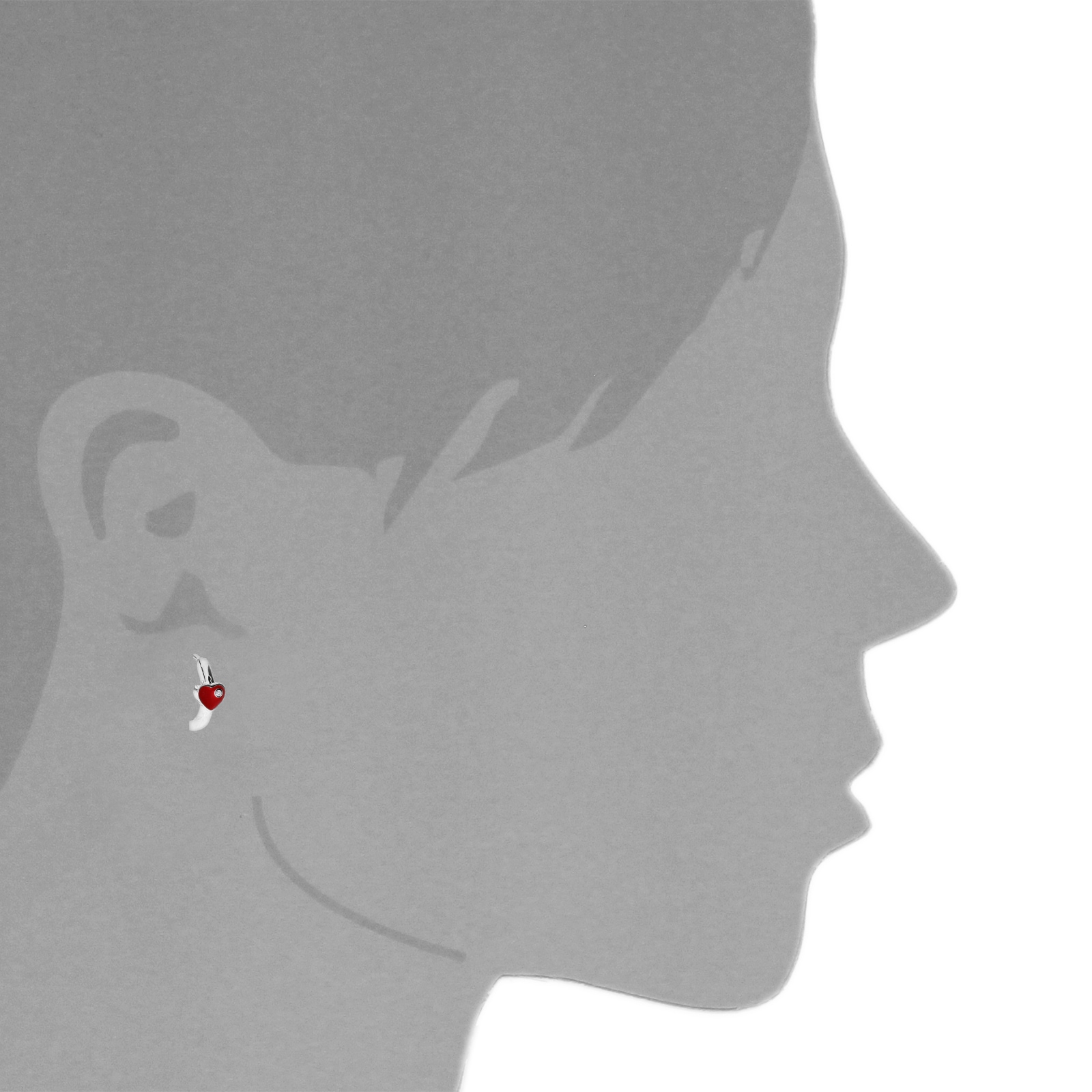OSTSEE-SCHMUCK Klappcreolen »- kleines Herz - Silber 925/000 -,«