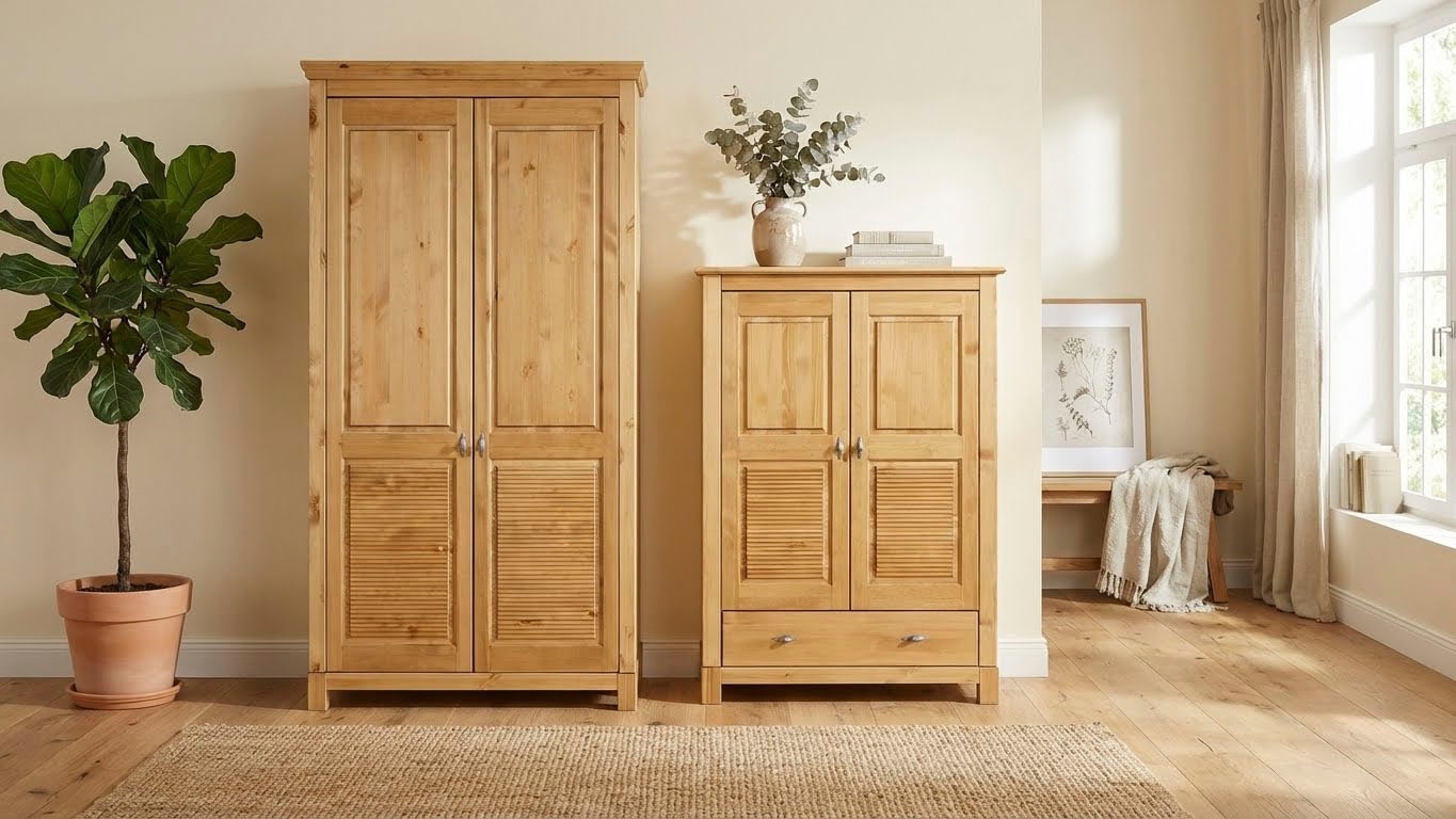 OTTO home Wäscheschrank »Rauna« B/H/T ca. 96/155/38 cm,  aus massiver Kiefer, FSC®, 2-türig, 96cm breit