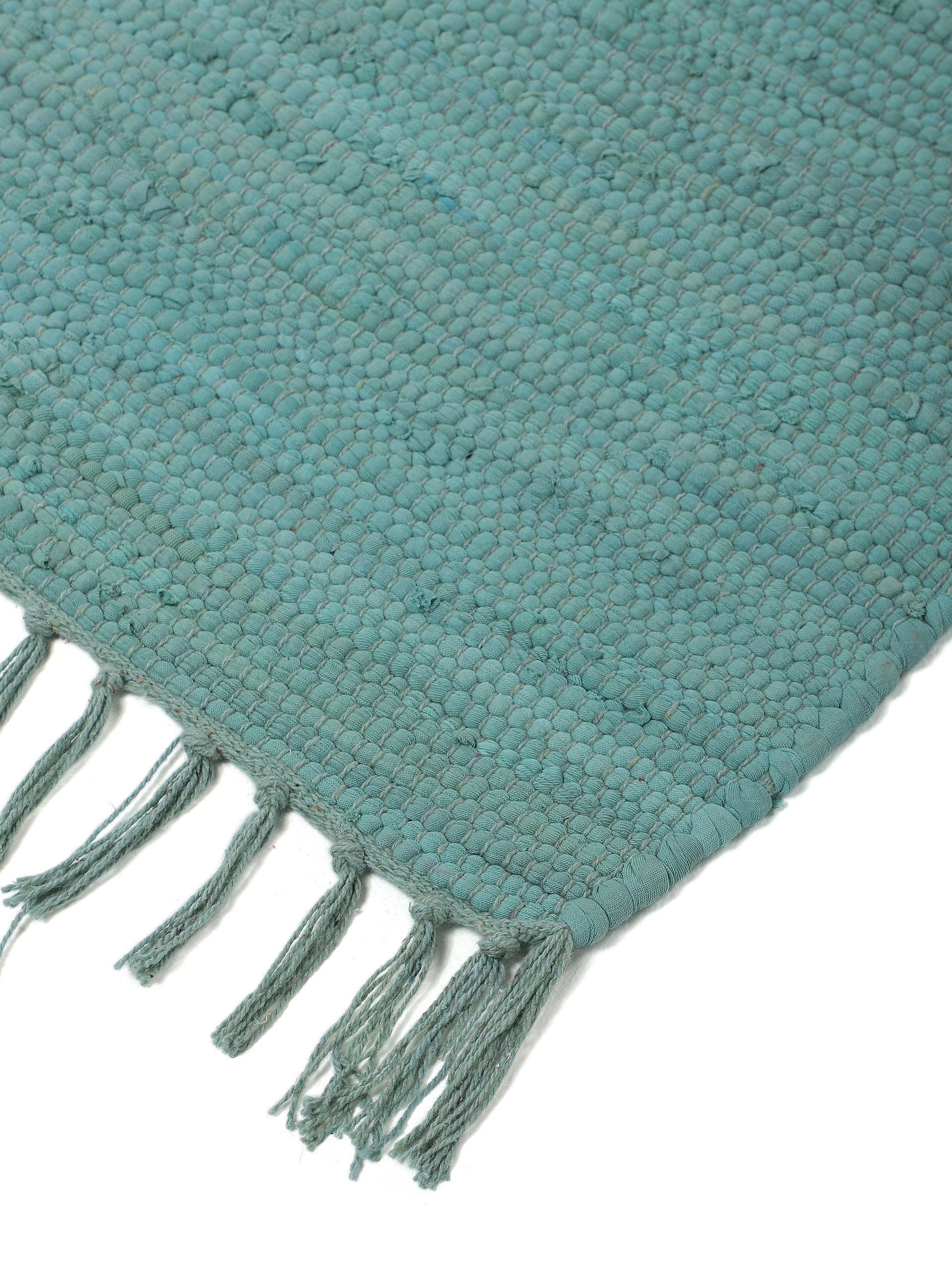 carpetfine Teppich »Kelim Chindi uni, auch als Läufer«, rechteckig, 5 mm Höhe, Wendeteppich, reine Baumwolle, handgewebt, Uni-Farben, mit Fransen