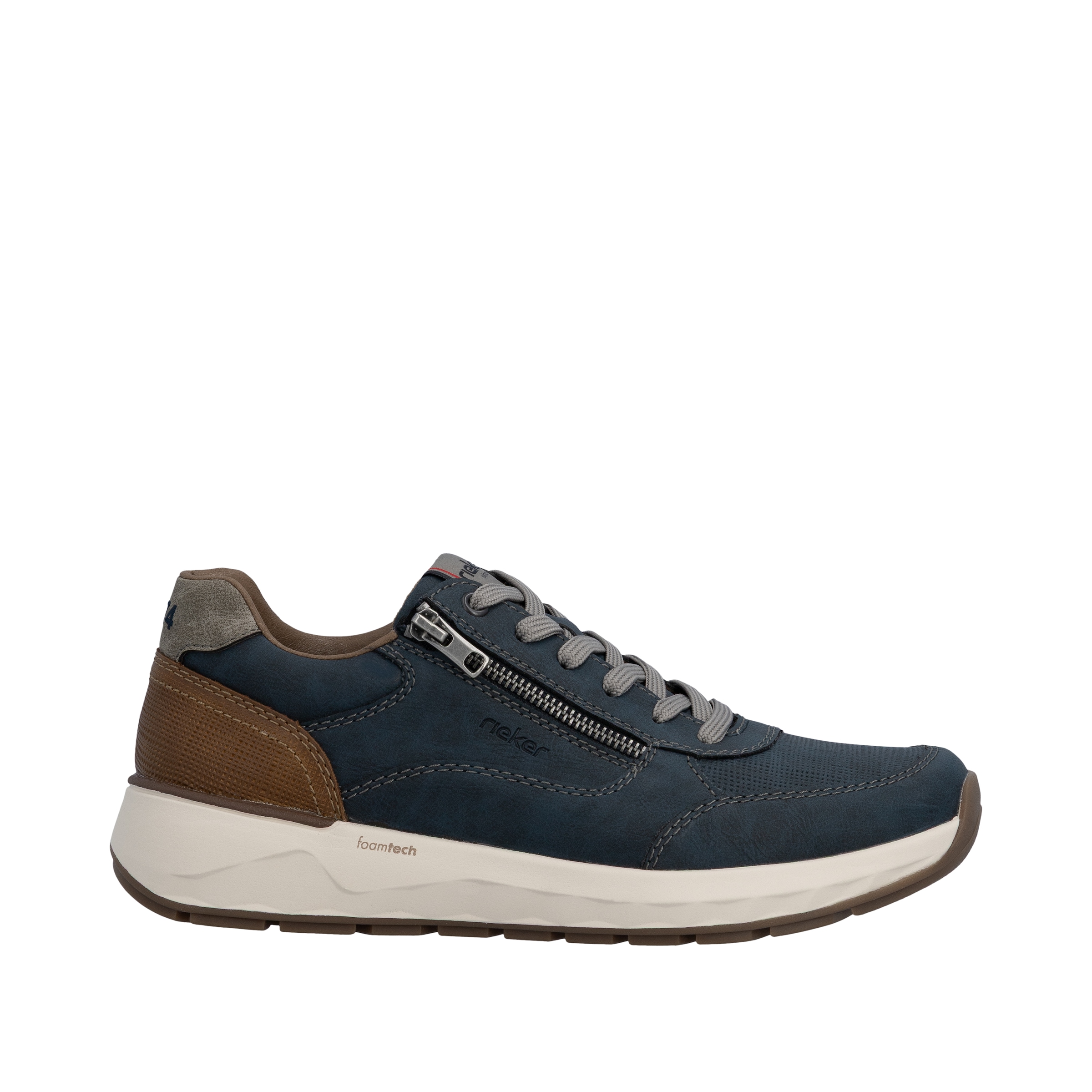 Rieker Sneaker  Schnürschuh, Halbschuh, Freizeitschuh mit Reißverschluss seitlich