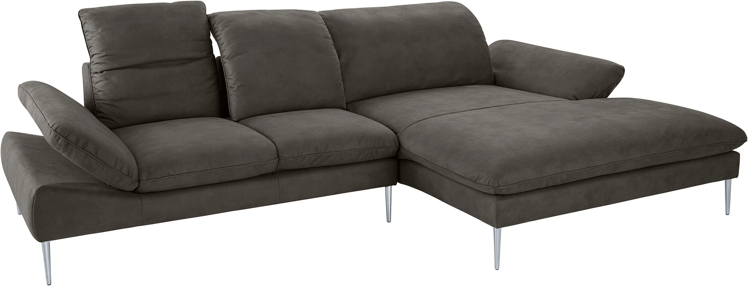 W.SCHILLIG Ecksofa »enjoy&MORE, Designsofa, elegant und bequem, L-Form«, mit Sitztiefenverstellung, Füße silber matt, Breite 310 cm