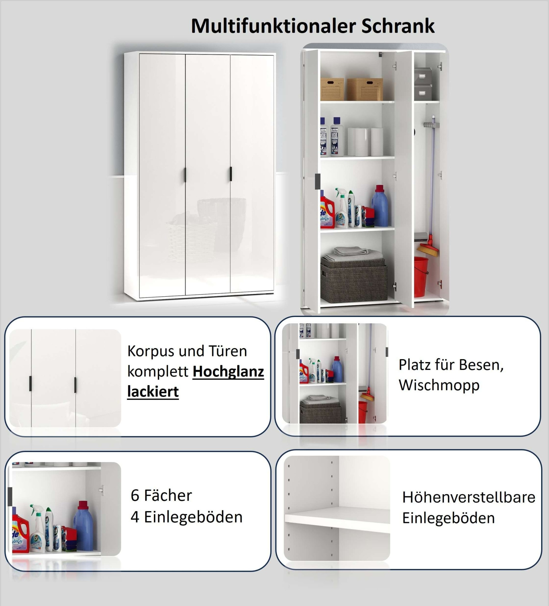 INOSIGN Mehrzweckschrank »Stauraumschrank , Breite 107 cm , Höhe 178 cm« 1 Stk. tlg.