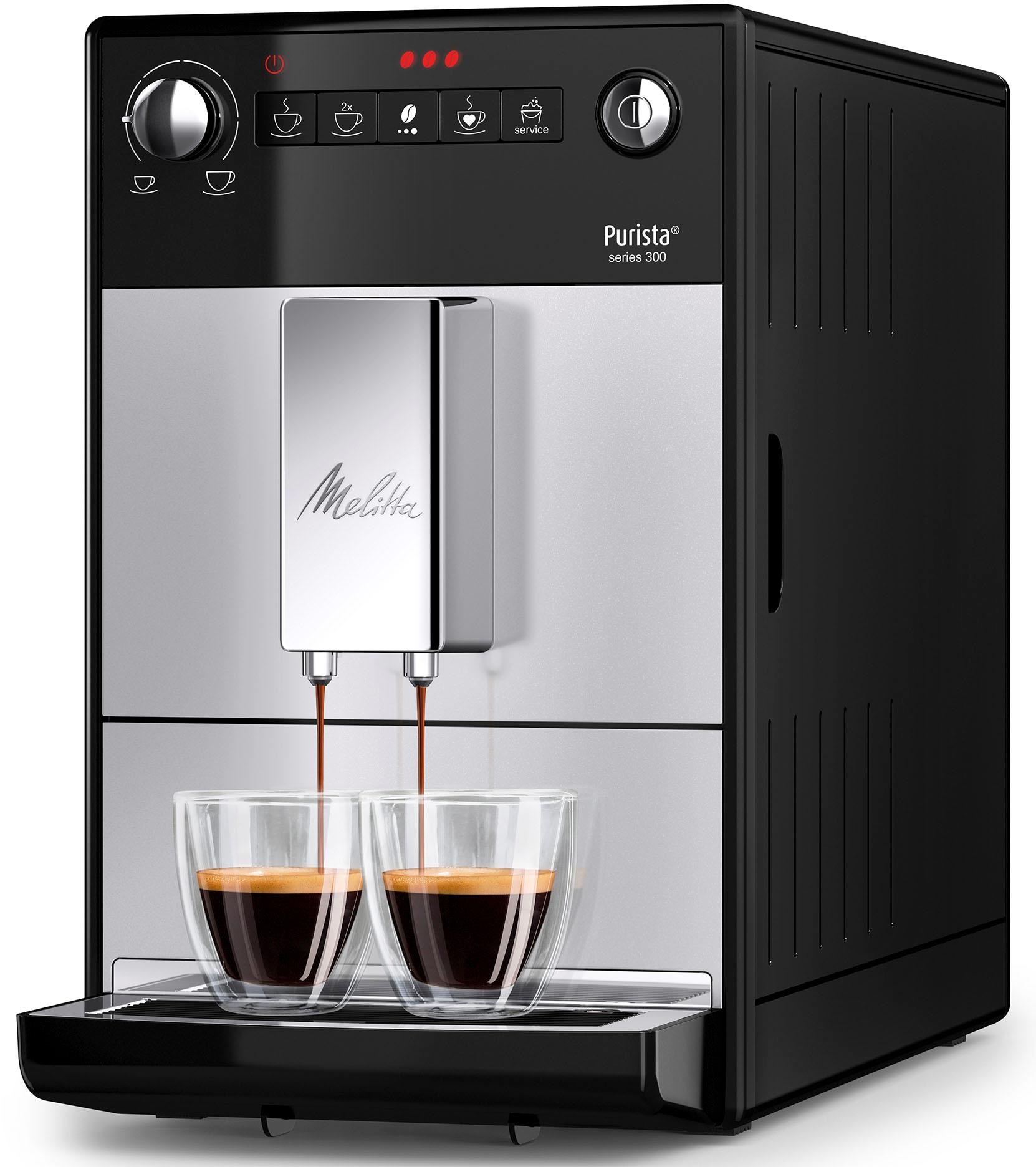 Melitta Kaffeevollautomat »Purista® F230-101, silber/schwarz«, Lieblingskaffee-Funktion, kompakt & extra leise