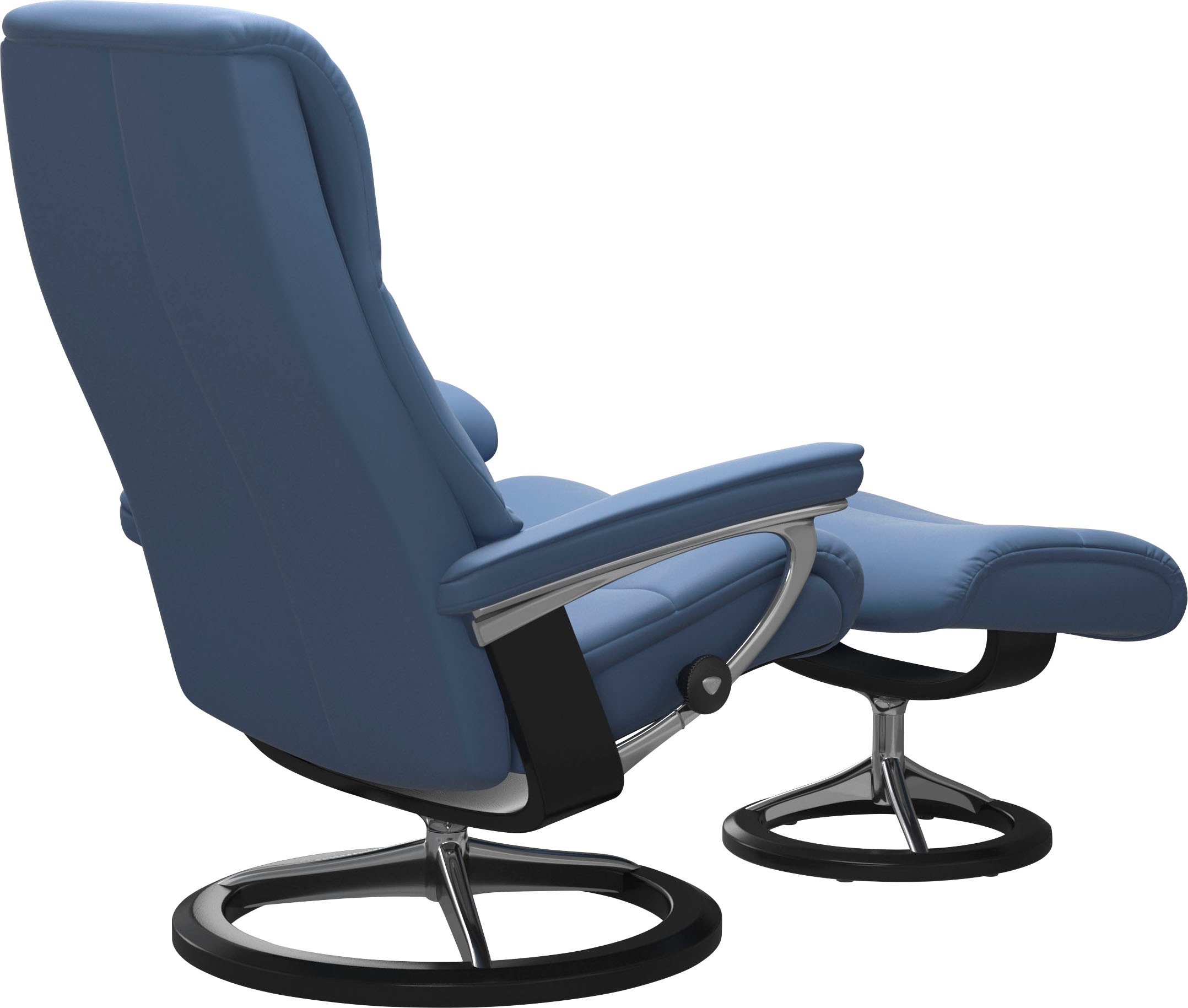 Stressless® Relaxsessel »View«, (Set, Relaxsessel mit Hocker), mit Signature Base, Größe M,Gestell Schwarz