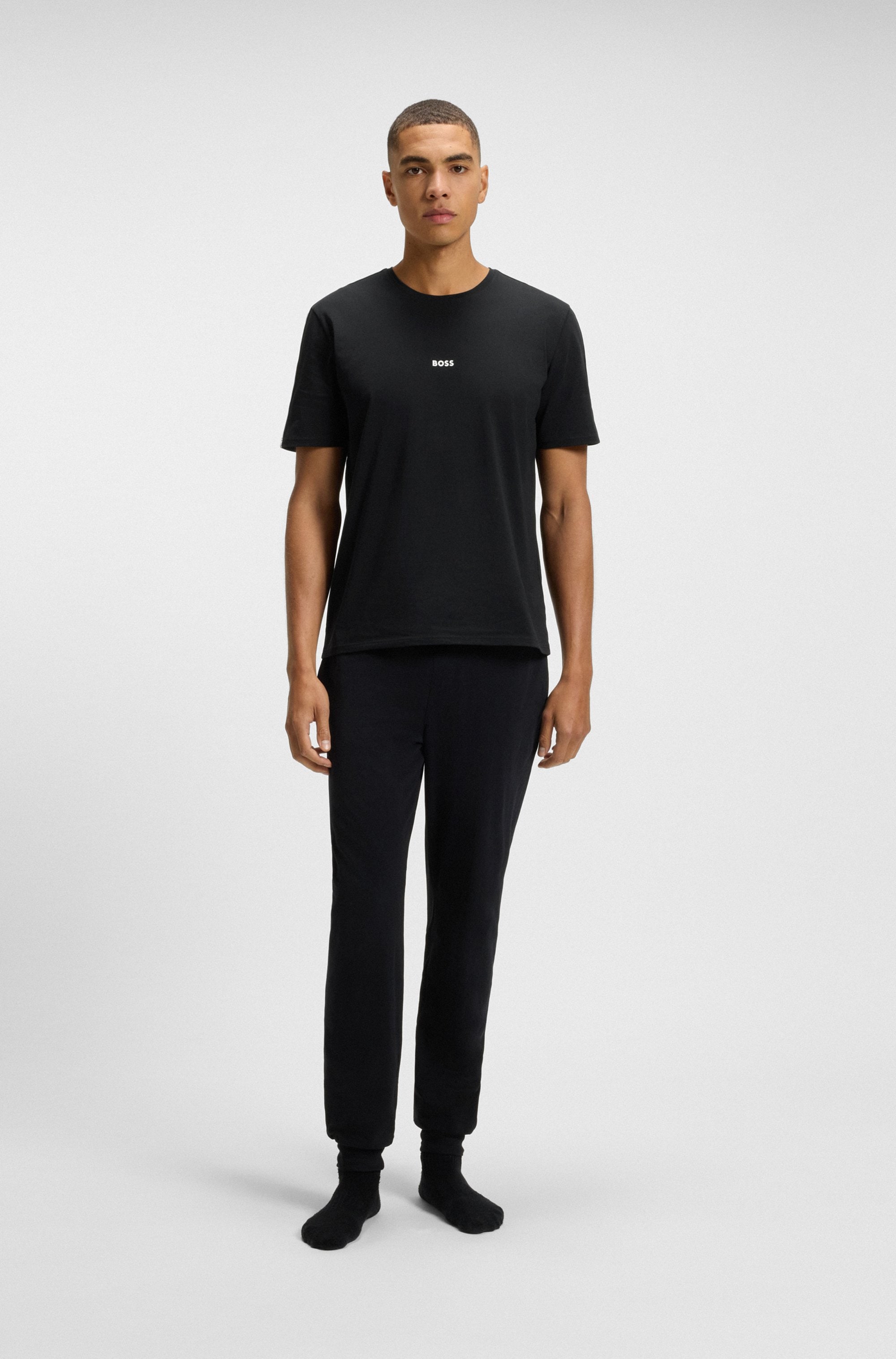 BOSS T-Shirt »Unique« aus elastischer Baumwolle mit Tape-Details, regular fit