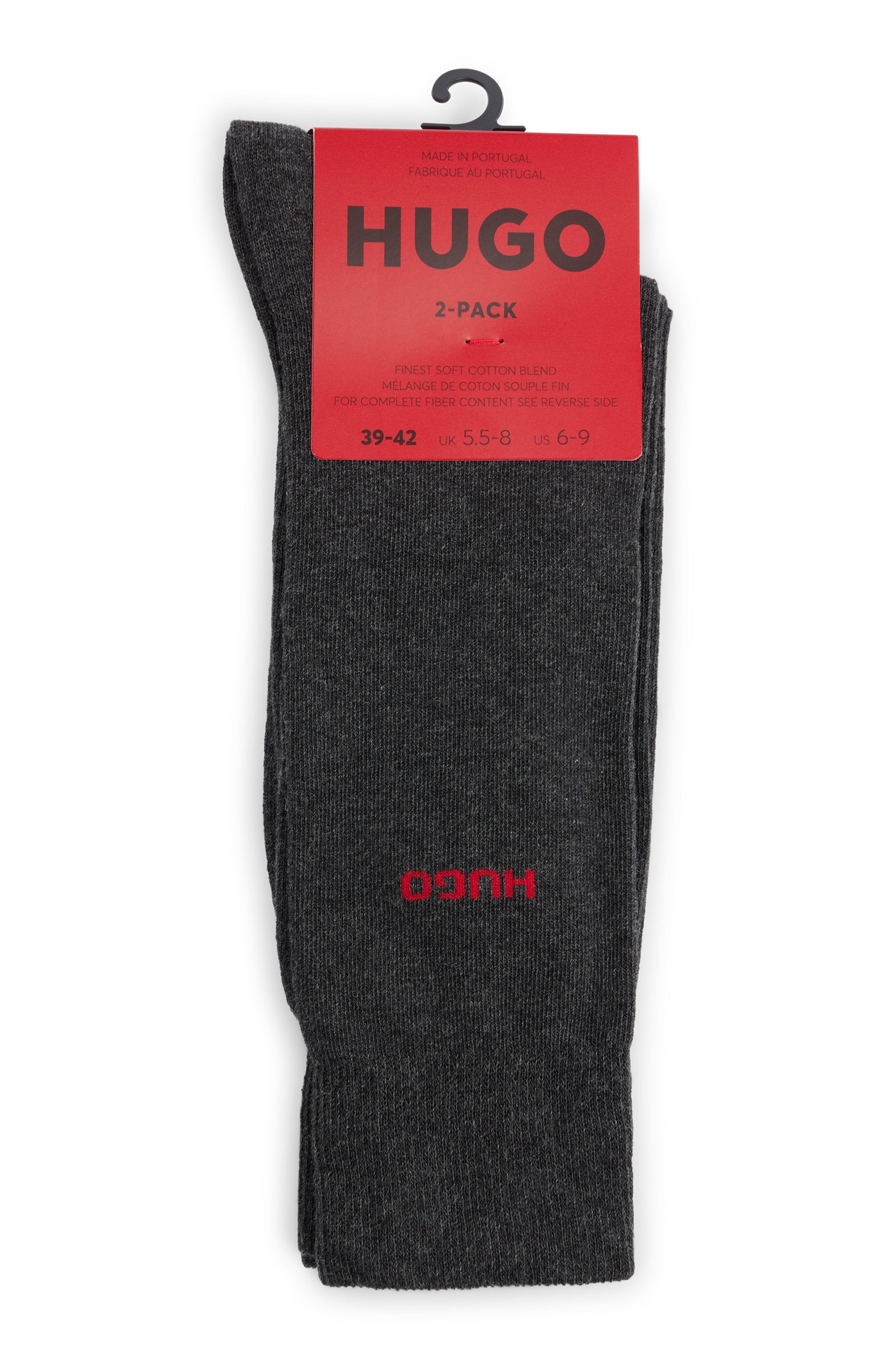 HUGO Underwear Businesssocken »2P RS UNI CC«, (Packung, 2 Paar, 2er Pack), mit kontrastfarbenem HUGO Logo-Schriftzug