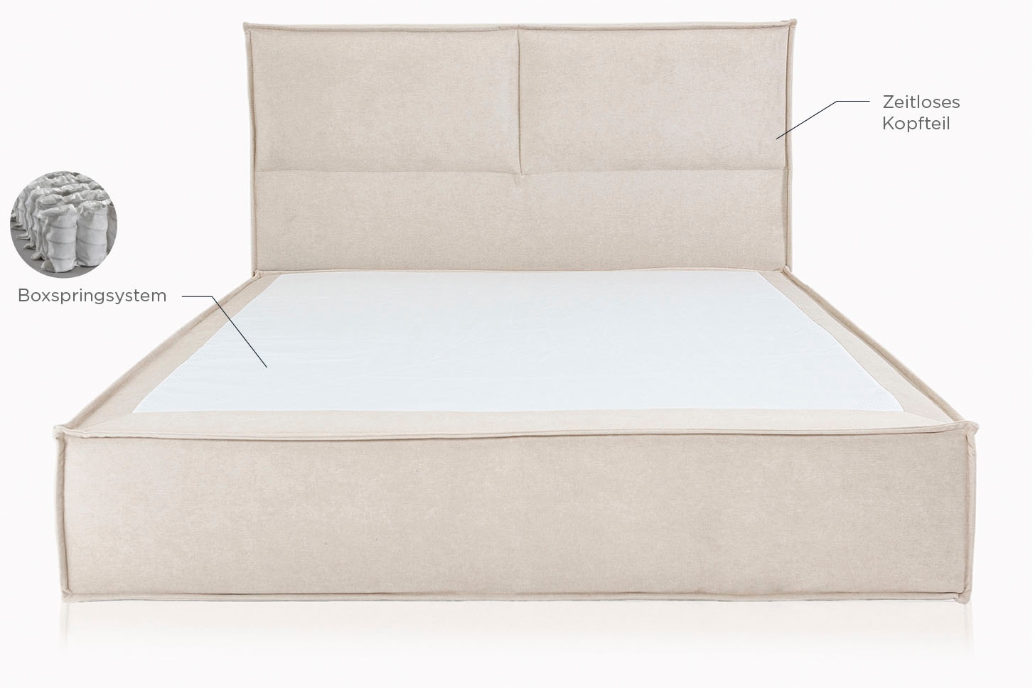 Home affaire Boxspringbett »Sophielle, erhältlich in den Breite 160, 180 & 200cm« inkl. Topper und Taschen-Federkernmatratze