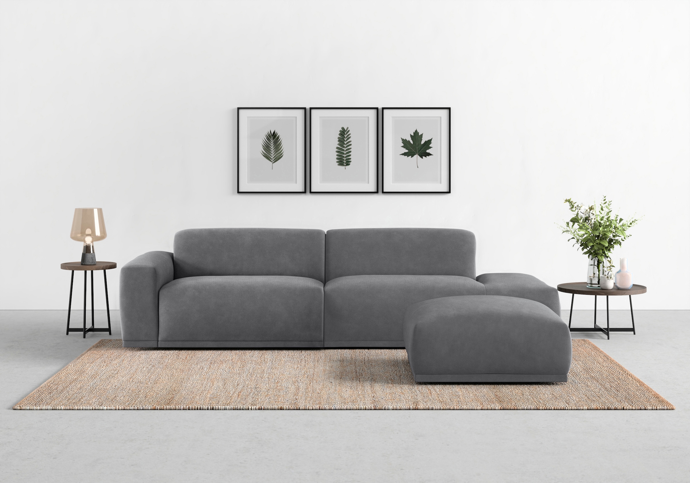 TRENDMANUFAKTUR Big-Sofa »Braga, mit hochwertigem Kaltschaum, Megasofa, in Cord erhältlich«, modernes Big-Sofa, Couch mit hohem Sitzkomfort, 277/72/107 cm (B/H/T)