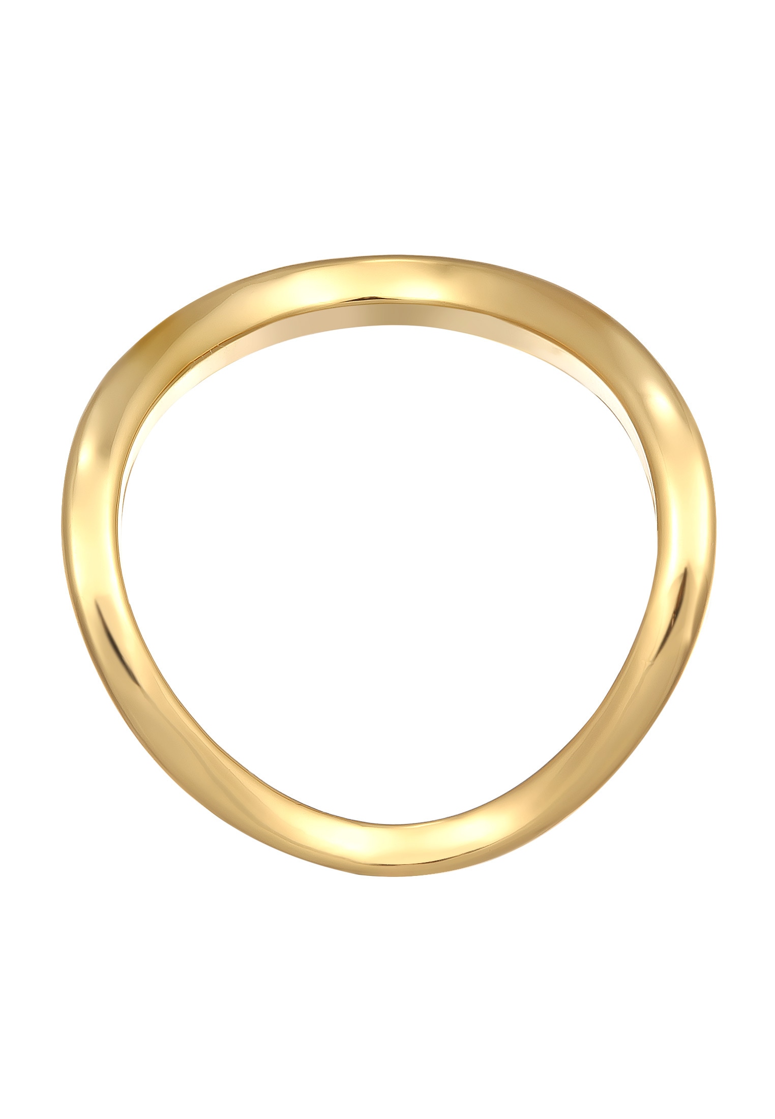 Elli Silberring »Ring Bandring Stapelring Welle Goldfarben für Damen«
