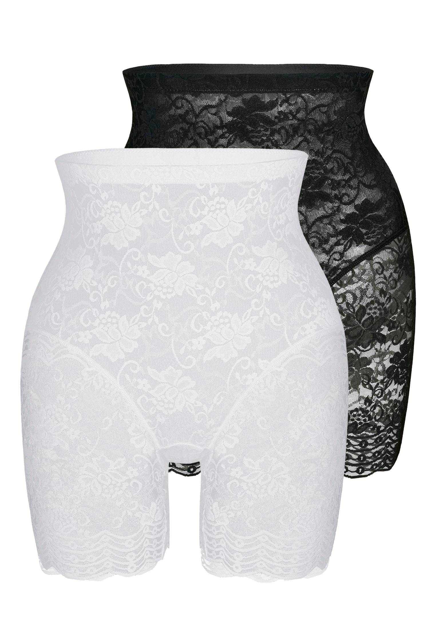 Sassa Shapingpants "Functional Lace" mit floraler Spitze, leicht formend, hohe Taille, langes Bein