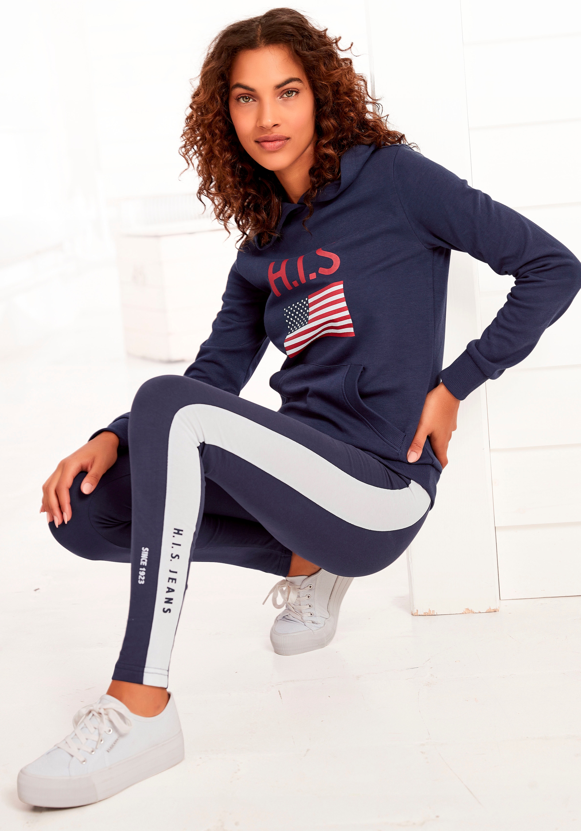 H.I.S Kapuzensweatshirt, mit Logodruck und Kängurutasche, Loungeanzug, Hoodie