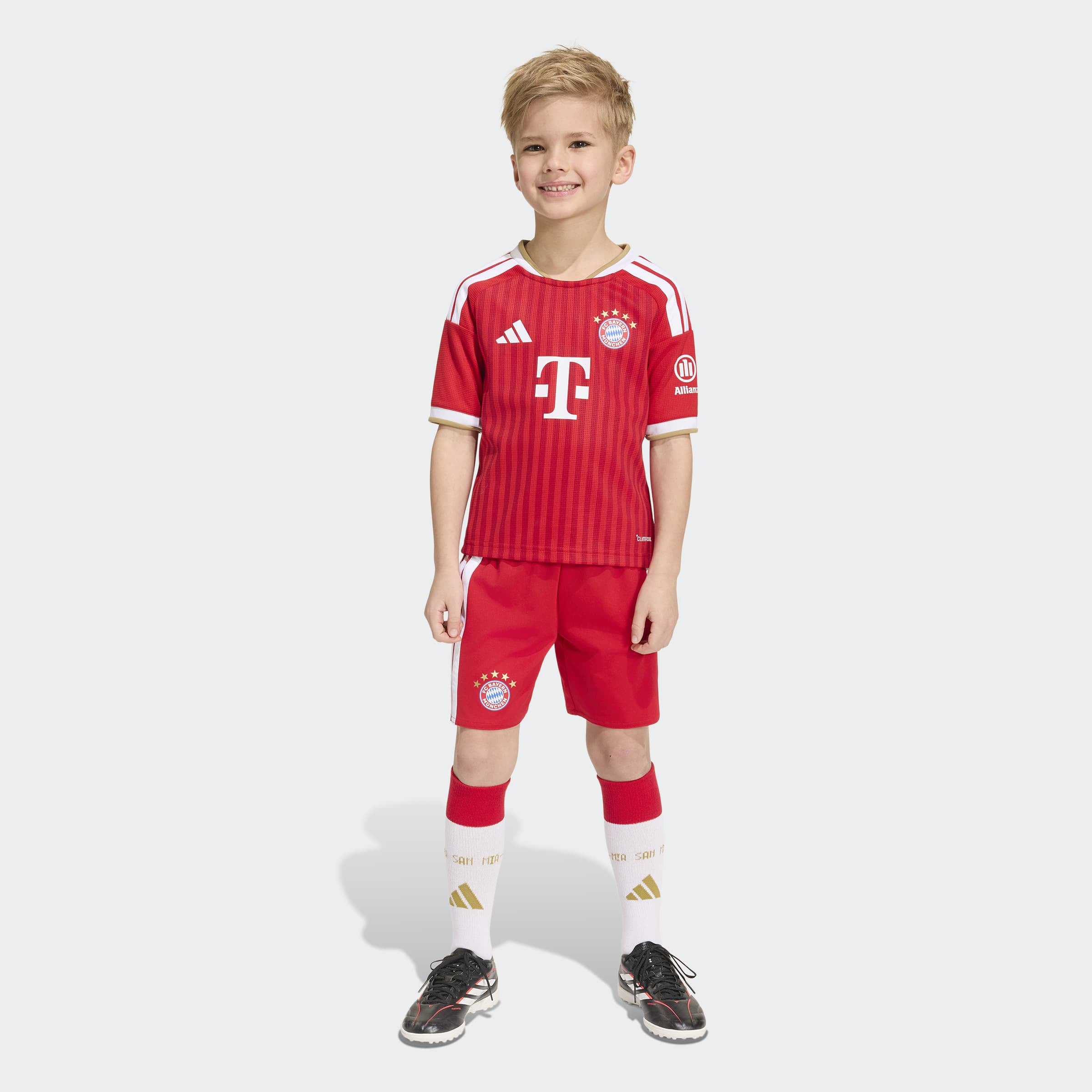adidas Performance Trainingsanzug »FCB H MINI« 2 für junge Fußballfans, mit regulärem Schnitt, zweiteiliges Set
