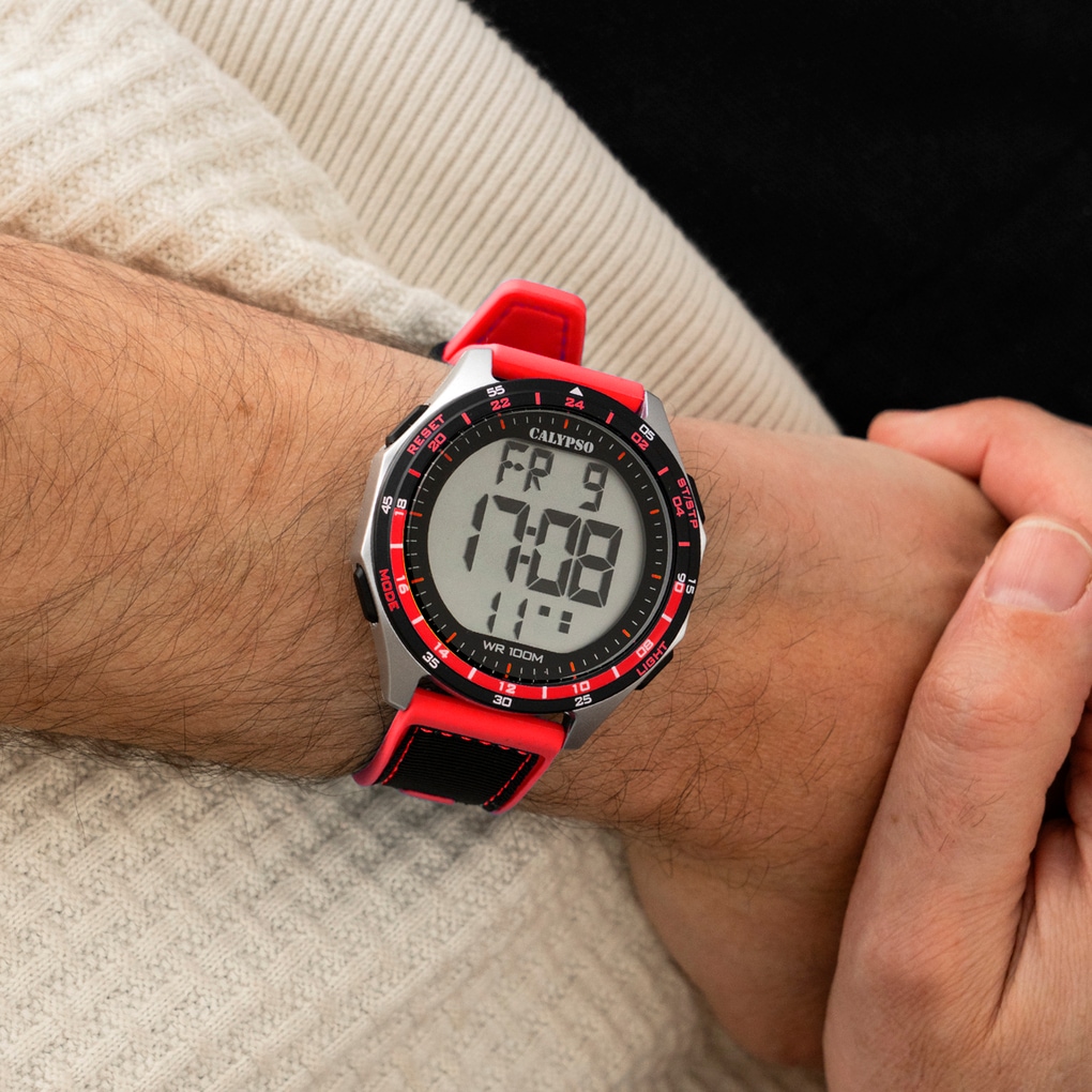 CALYPSO WATCHES Chronograph »Urban Digital« Quarzuhr, Armbanduhr, Herrenuhr, digital, Tag, Wochentag, Monat, Jahr