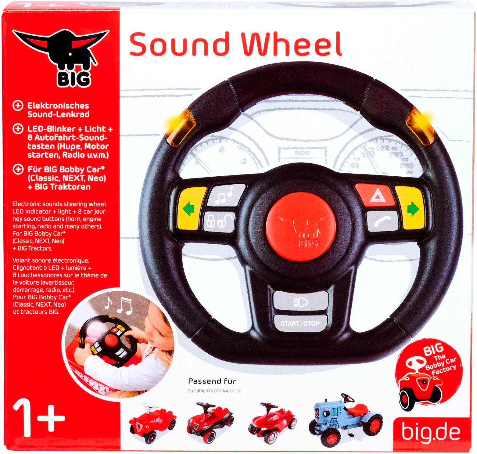BIG Spielfahrzeug-Lenkrad »BIG Sound Lenkrad«, mit Licht und Sound