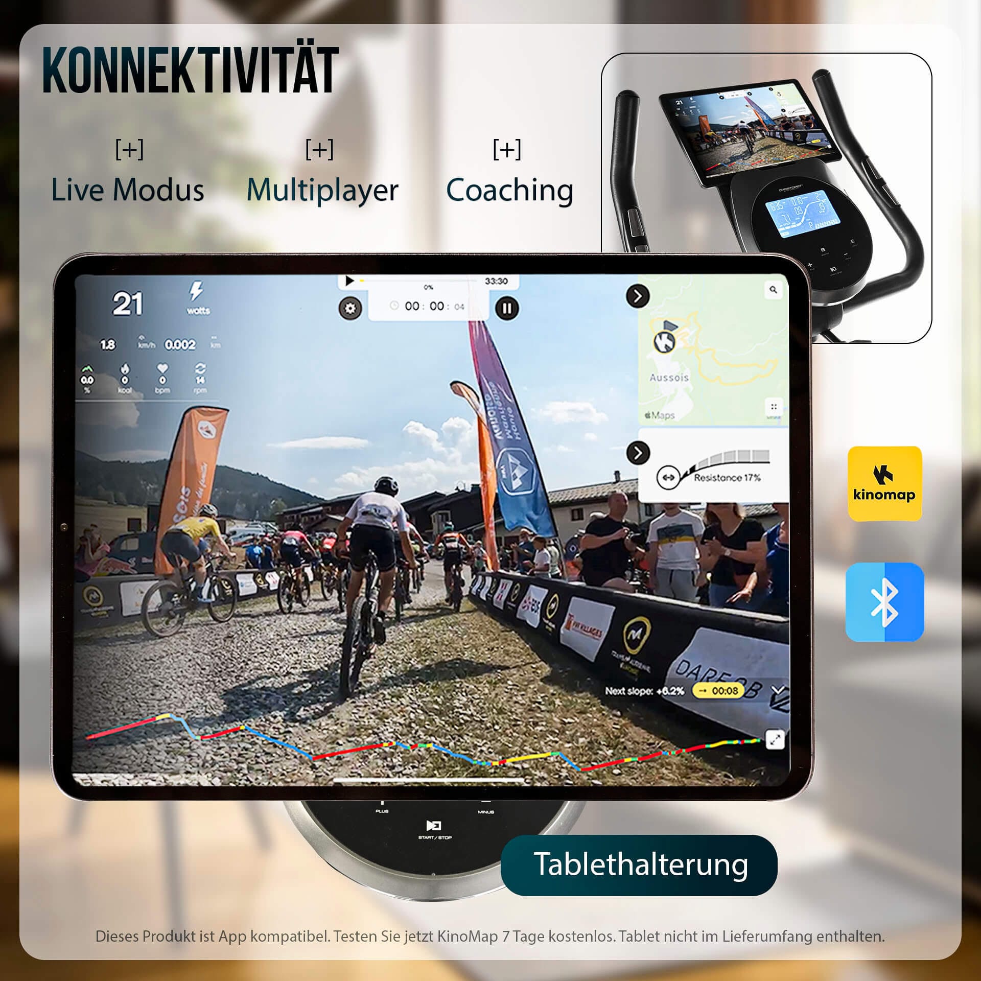 Christopeit Sport® Ergometer »EM 8000«, (Kinomap App kompatibel), Kinomap App kompatibel