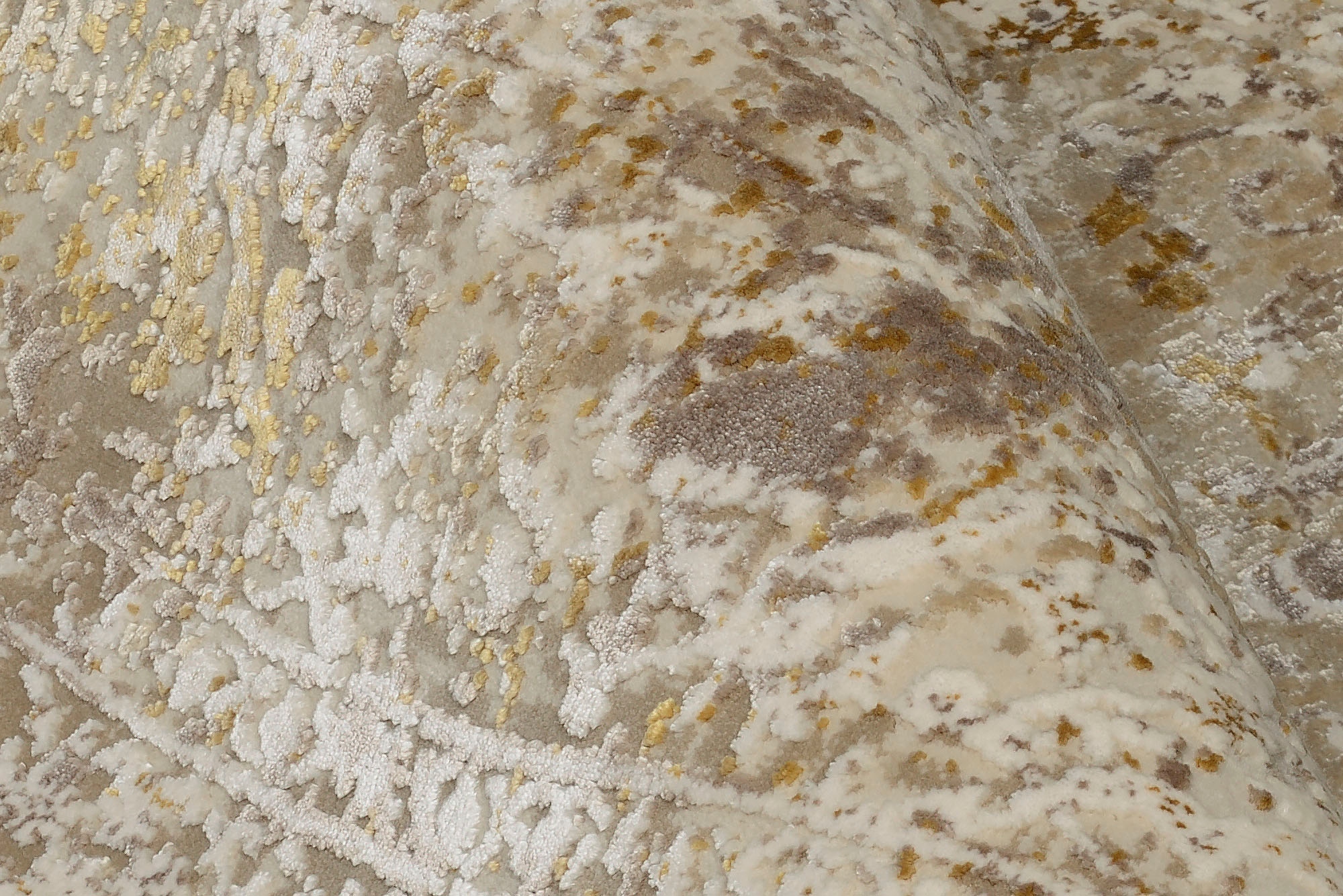 OCI DIE TEPPICHMARKE Teppich »BESTSELLER CAVA«, rund, 8 mm Höhe, Glanz Viskose, Hoch Tief Struktur, mit Fransen, Wohnzimmer