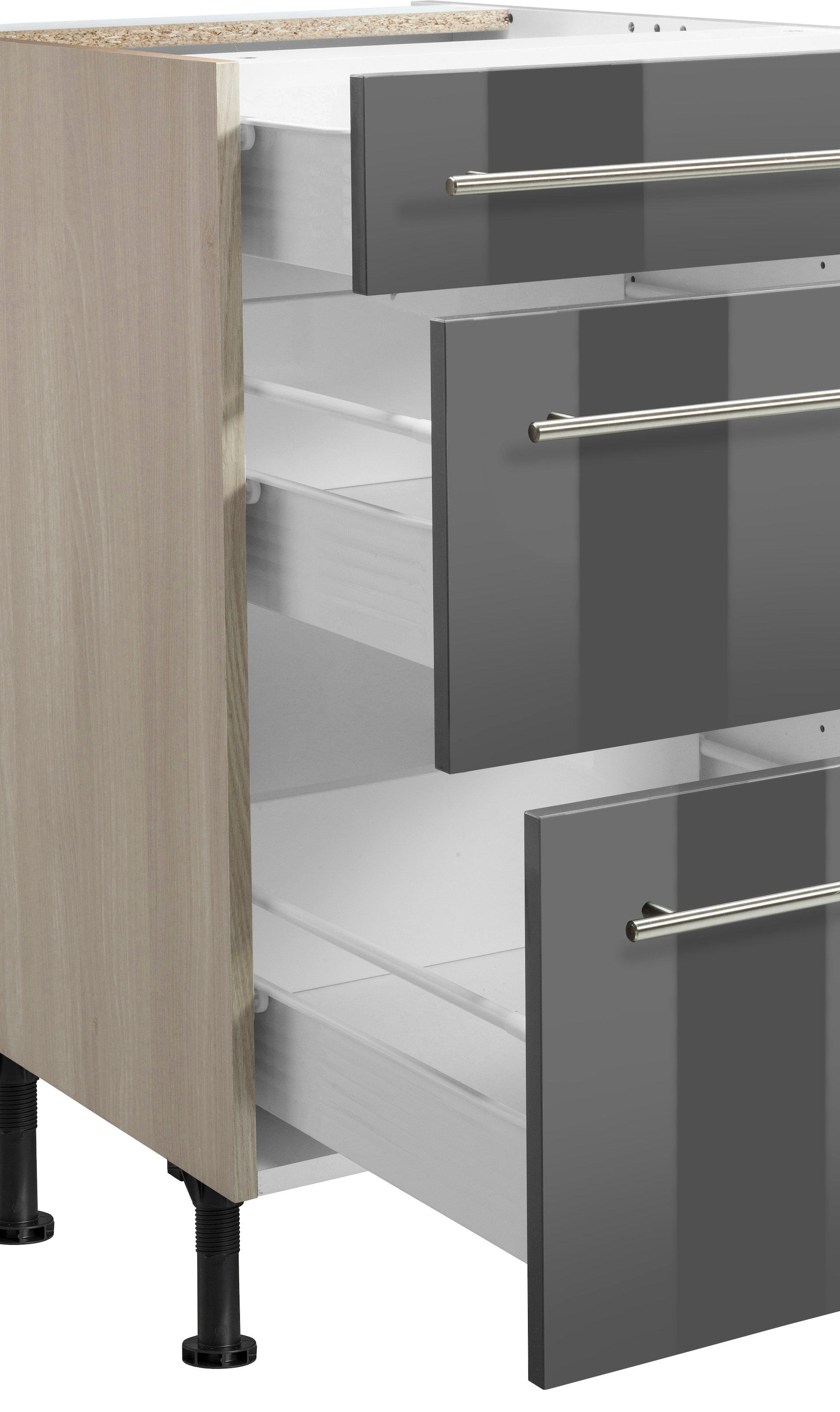 OPTIFIT Unterschrank »Bern«, 60 cm breit, mit Schubkasten und 2 Auszügen,höhenverstellbare Füße