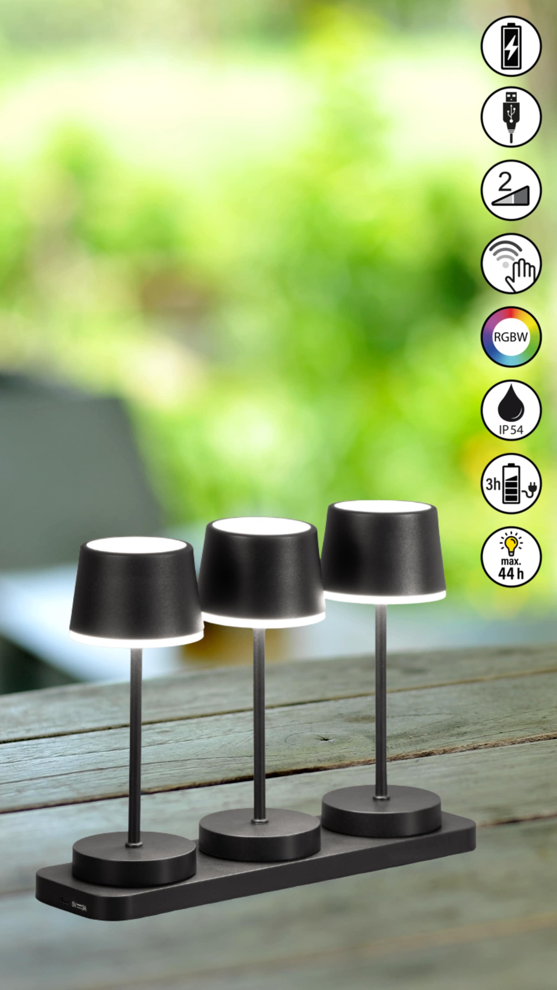 easy! BY FHL LED Tischleuchte »Gardo« LED-Modul Warmweiß lange Leuchtdauer