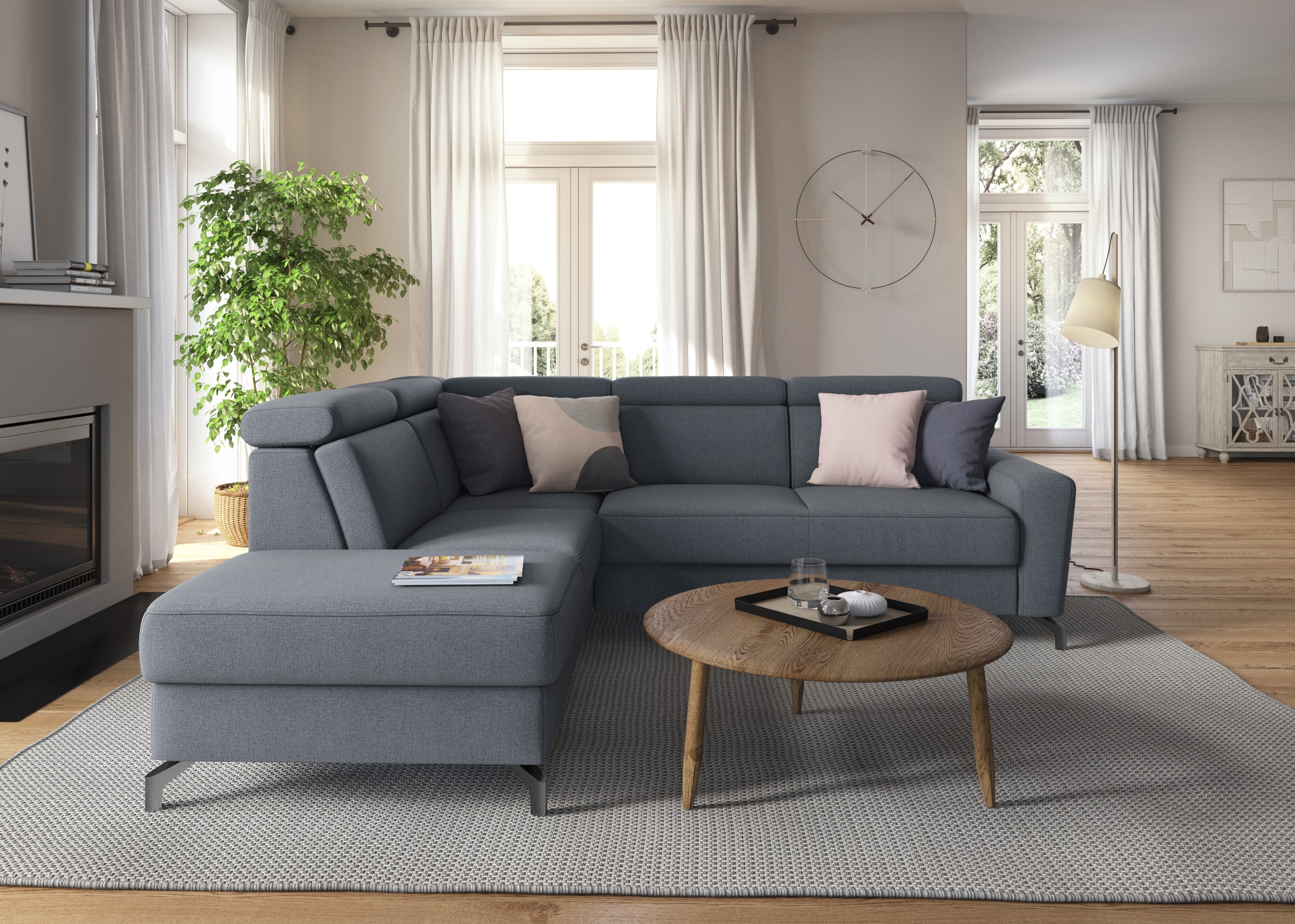 sit&more Ecksofa »Scarlett L-Form«, inklusive Kopfteilverstellung, wahlweise mit Bettfunktion, Bettkasten