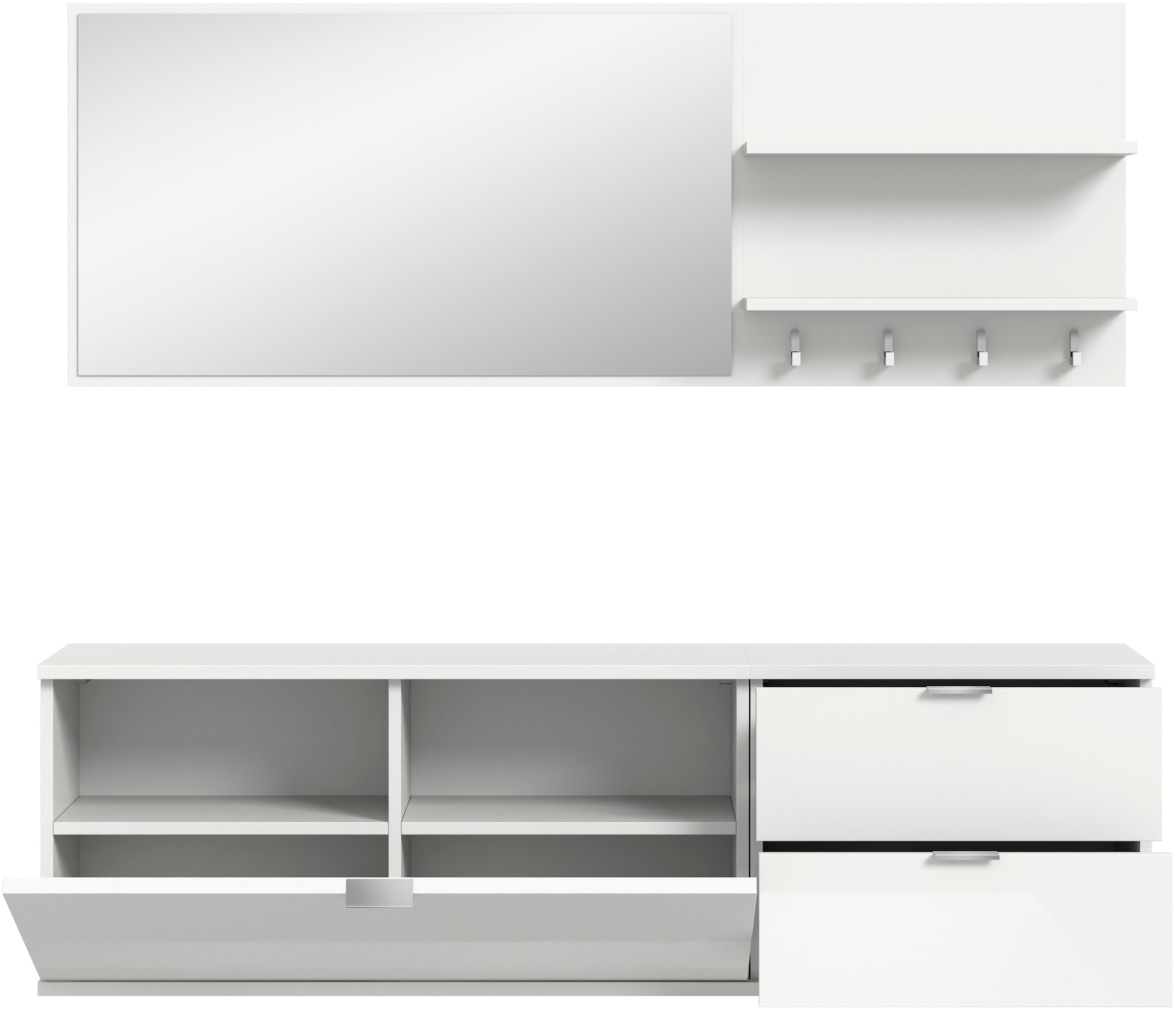 INOSIGN Garderoben-Set, (4 St.), Trondheim, Garderobenset 4-tlg., Breite 144 cm, Flur, Diele, Garderobe