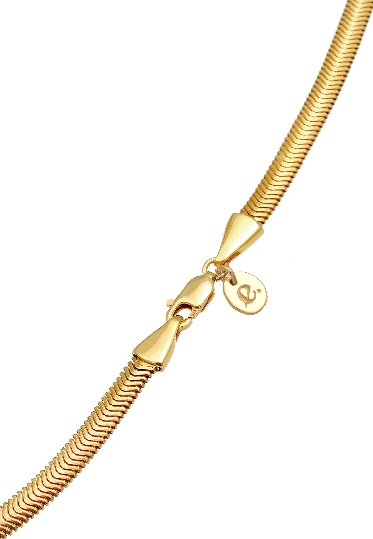 Elli Premium Kette ohne Anhänger »Halskette Flach Elegant Schlangenkette Breit 925 Silber«