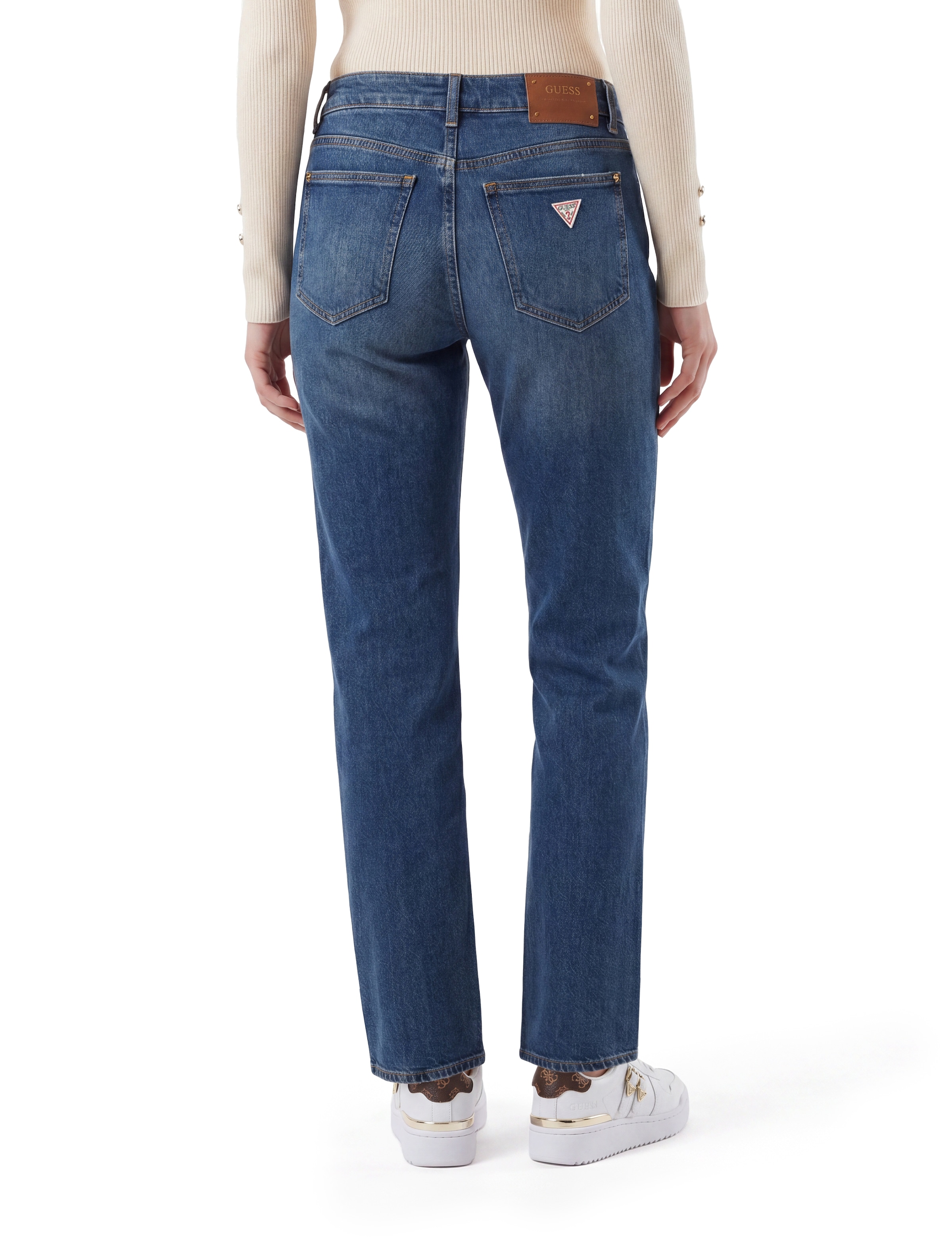 Guess Straight-Jeans »ICONIC STRAIGHT« aus Baumwoll-Lyocell-Mix