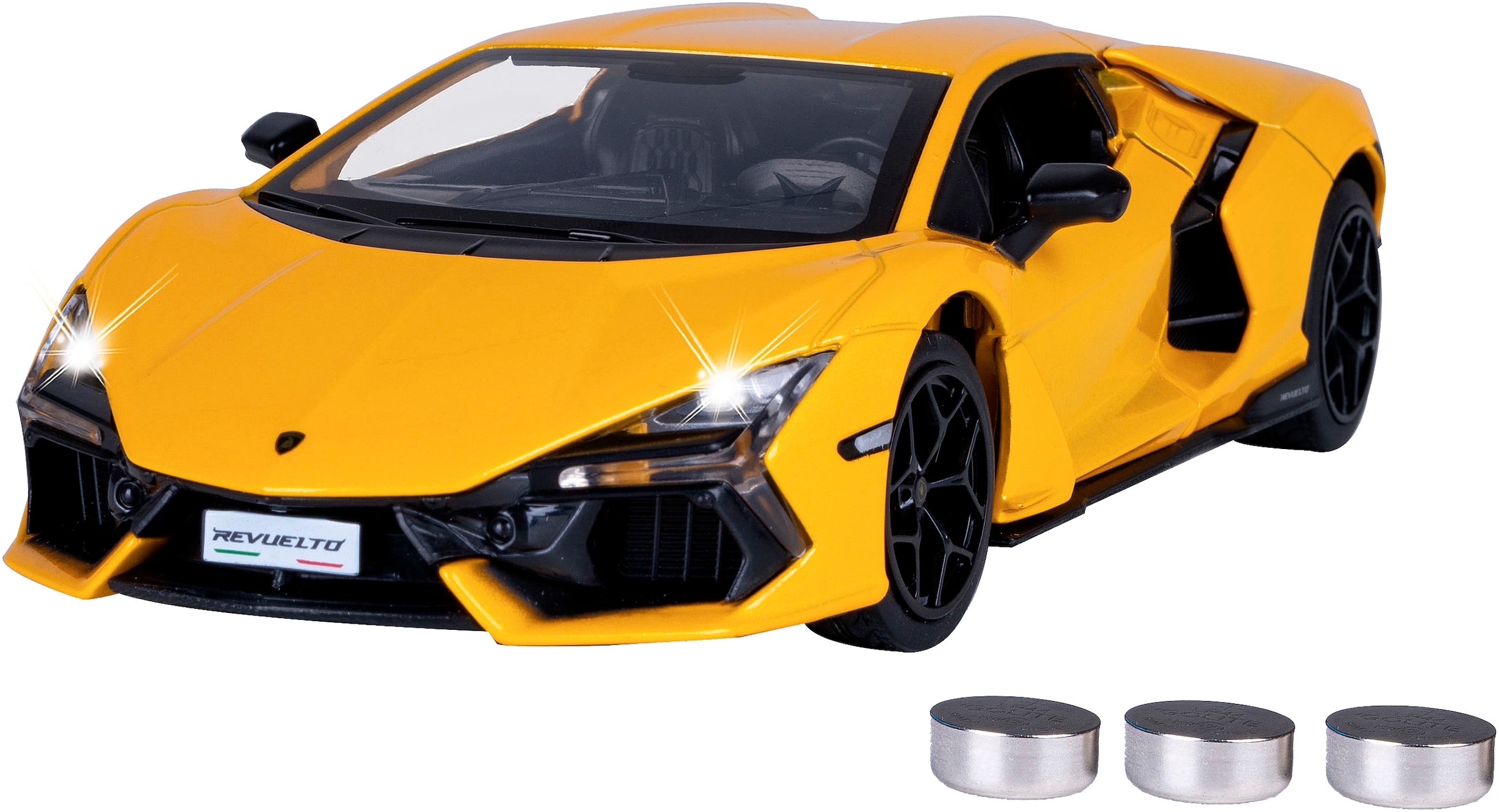 Jamara Spielzeug-Auto »Diecast, Lamborghini Revuelto gelb inkluisve Batterien« LED Licht; Maßstab 1:24