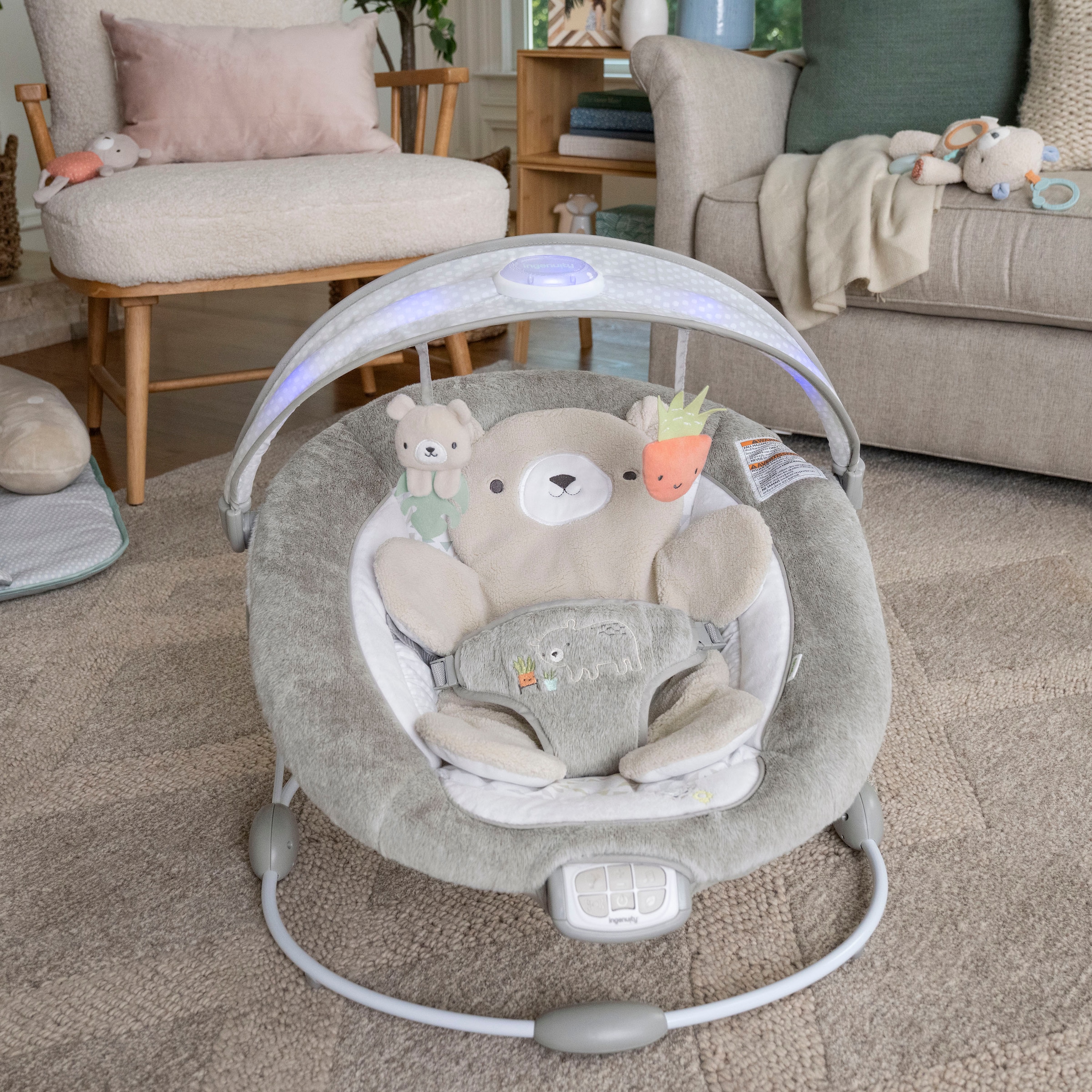 ingenuity Babyschaukel »InLighten Bouncer™ - Nate™«, bis 9 kg, mit Licht und Sound