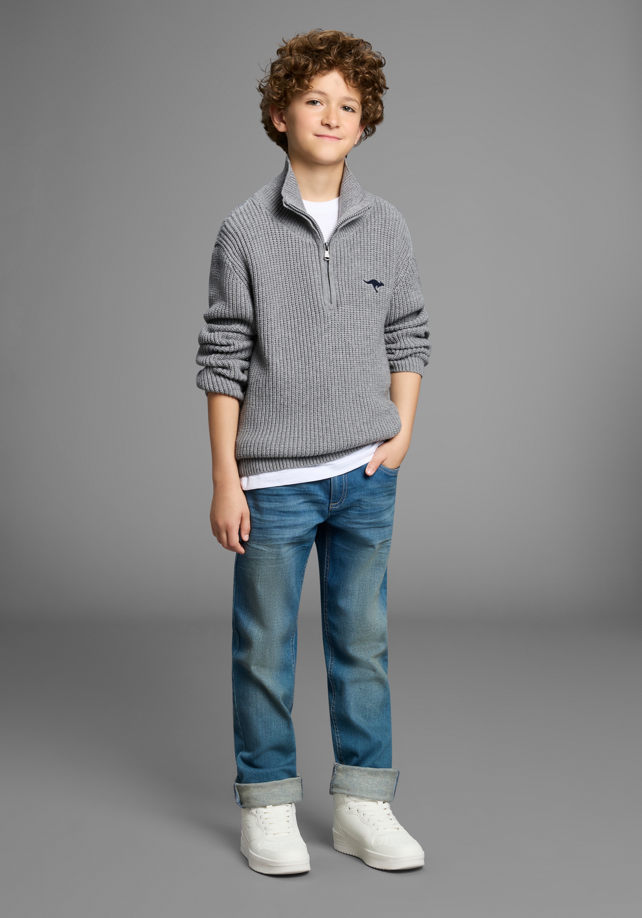 KangaROOS Strickpullover »Troyer, Pullover mit Zipper« Troyer, warmer Pullover