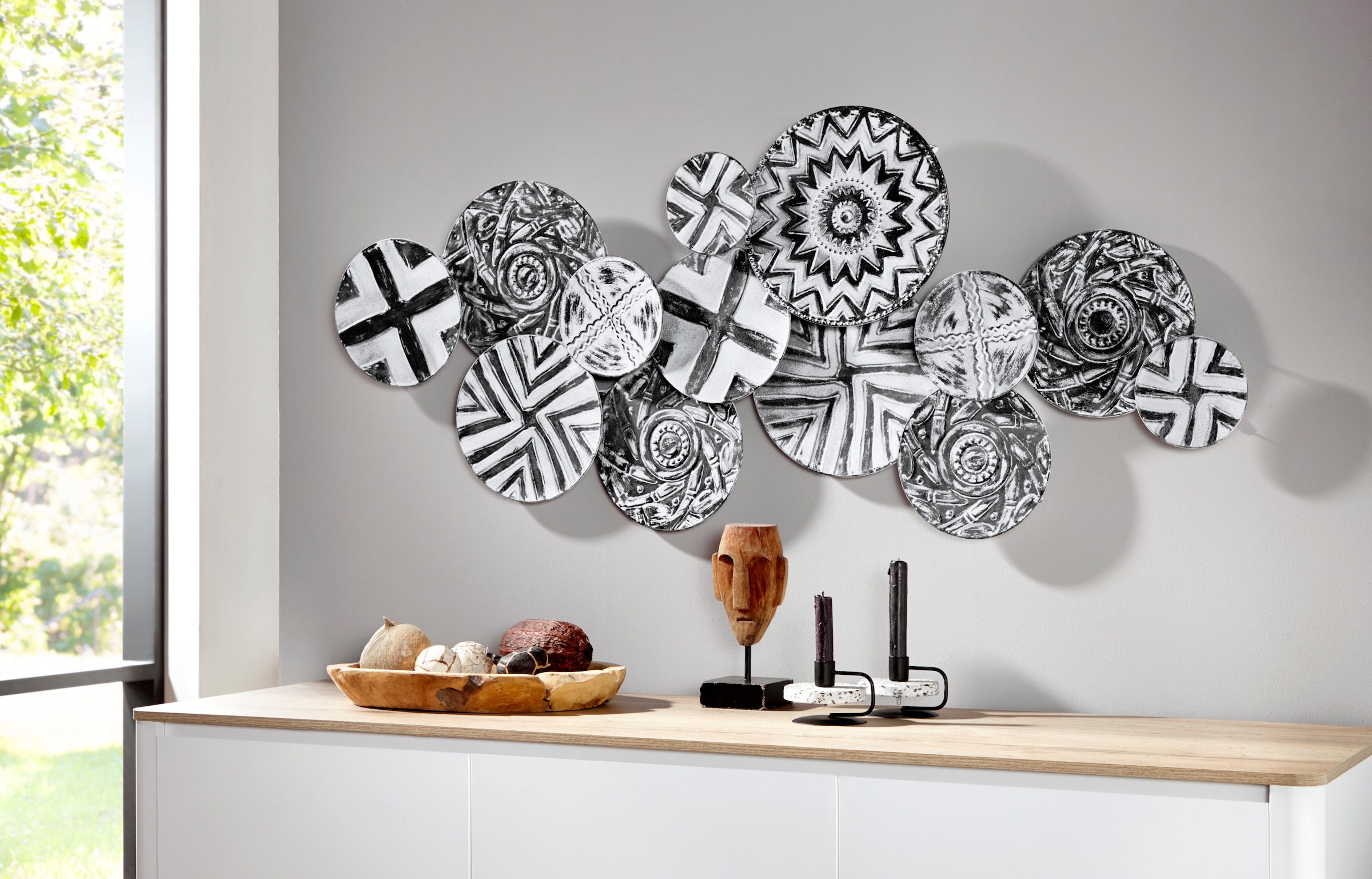 Home affaire Wanddekoobjekt Metall, Raten Blüten bestehend Wanddeko, 7 auf aus aus »Blüten«, bestellen