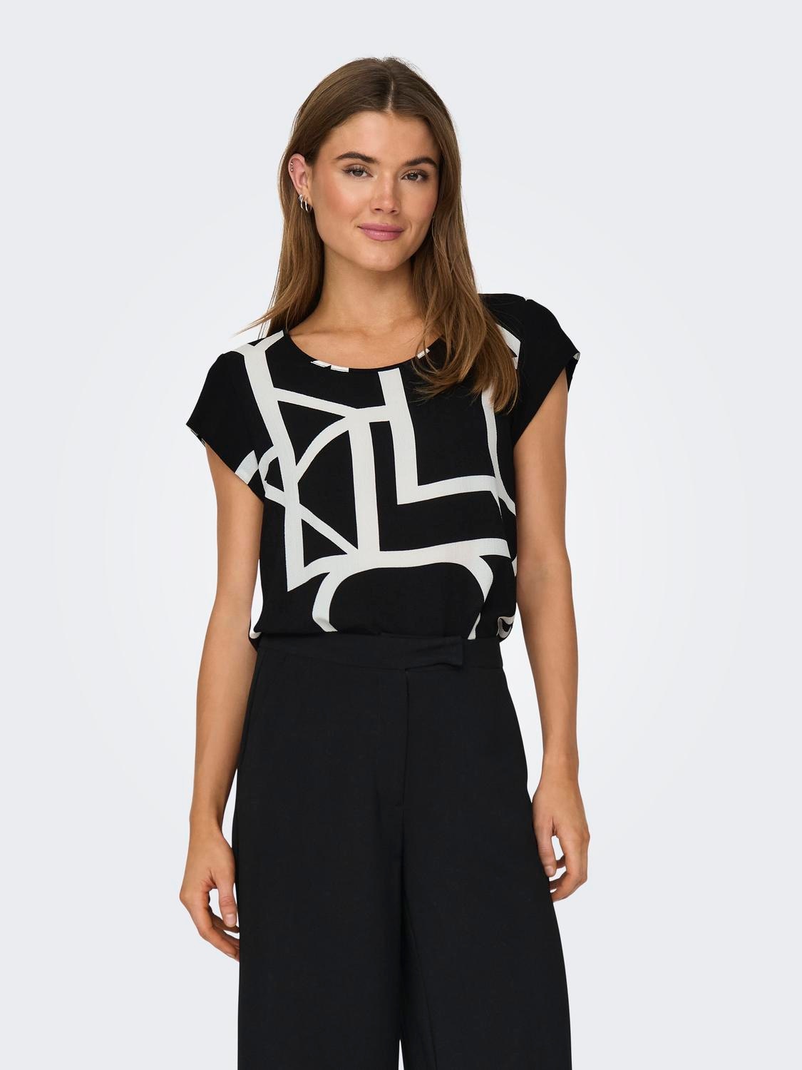 ONLY Shirtbluse »ONLVIC S/S AOP TOP NOOS PTM«, mit Allover Druck