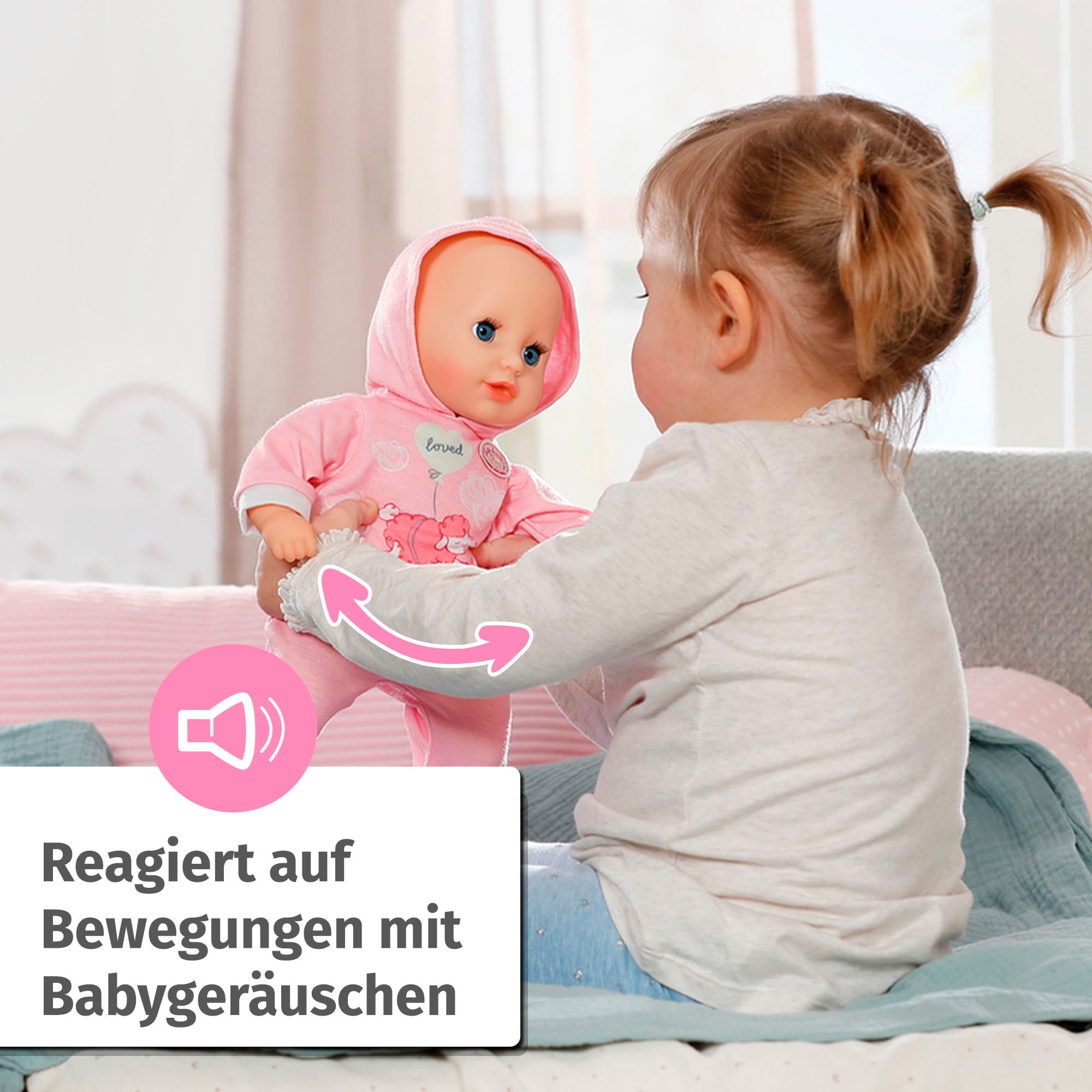 Baby Annabell Babypuppe »Hannah Spiel mit mir, 36 cm«, mit 5 lebensechten Funktionen