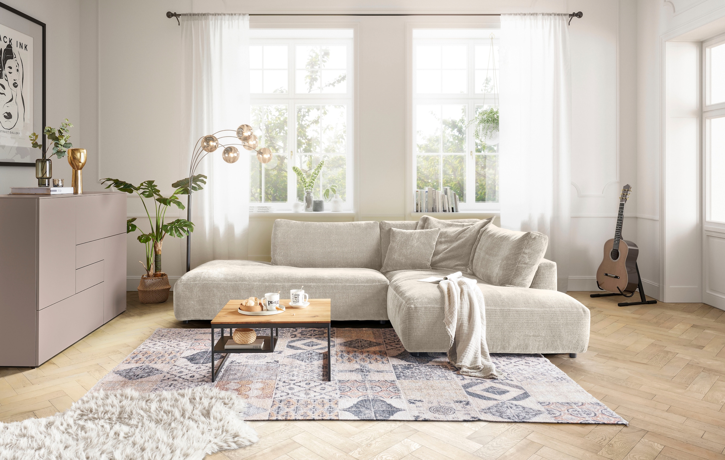 Musterring Ecksofa »Lucia«, mit großem Longchair, verschiedene Farben, B304 x T224 cm