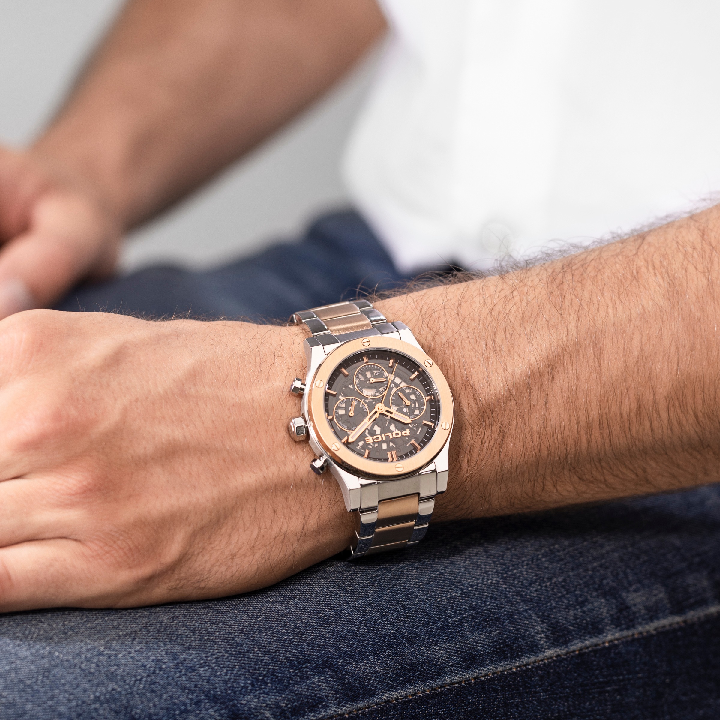 Police Quarzuhr »Knotty« Armbanduhr, Herrenuhr, Edelstahlarmband, Ideal auch als Geschenk