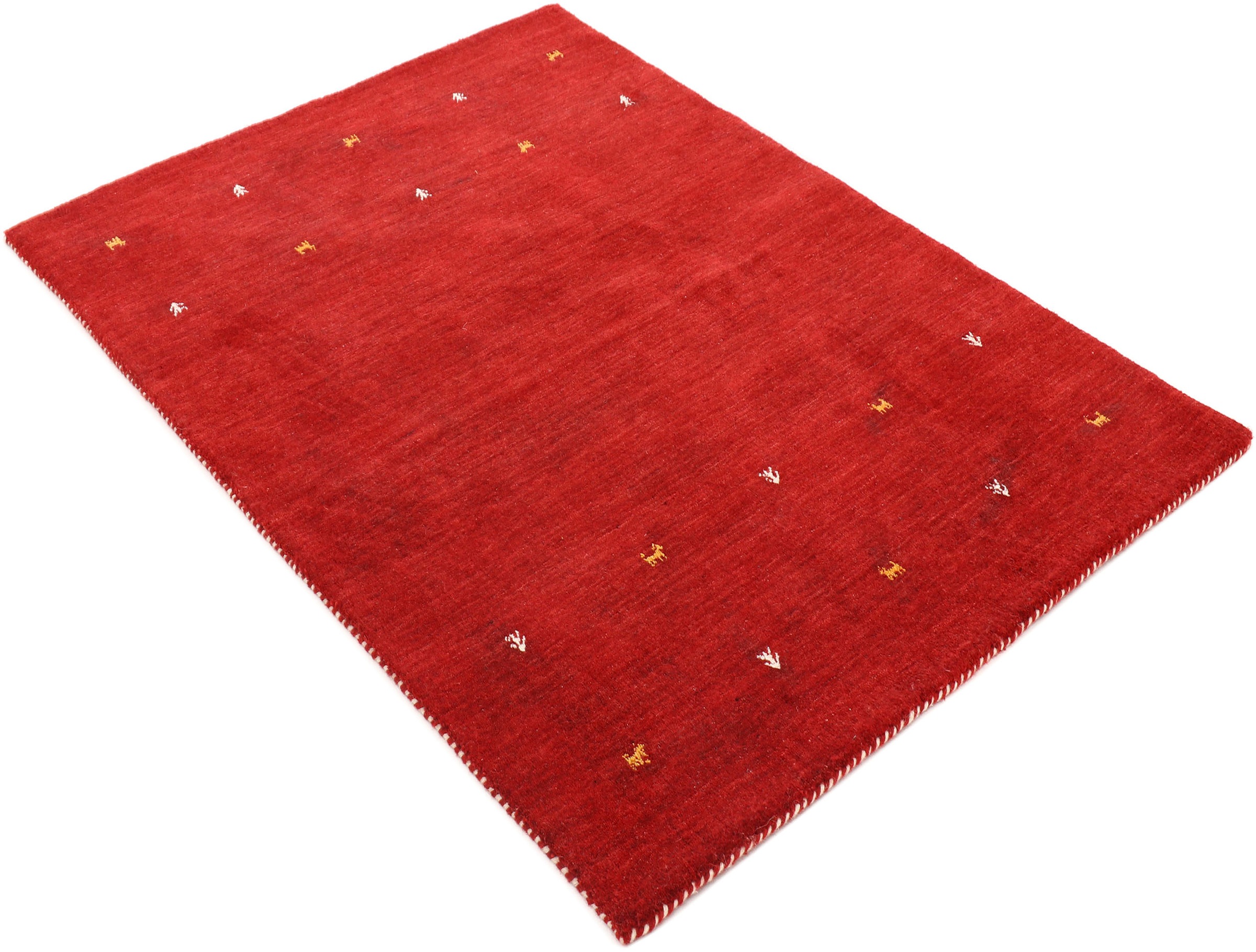 carpetfine Wollteppich »Gabbeh Uni, auch als Läufer und Rund erhältlich«, rechteckig, 15 mm Höhe, reine Wolle, handgewebt, Gabbeh Loom Tiermotiv, große Farbauswahl