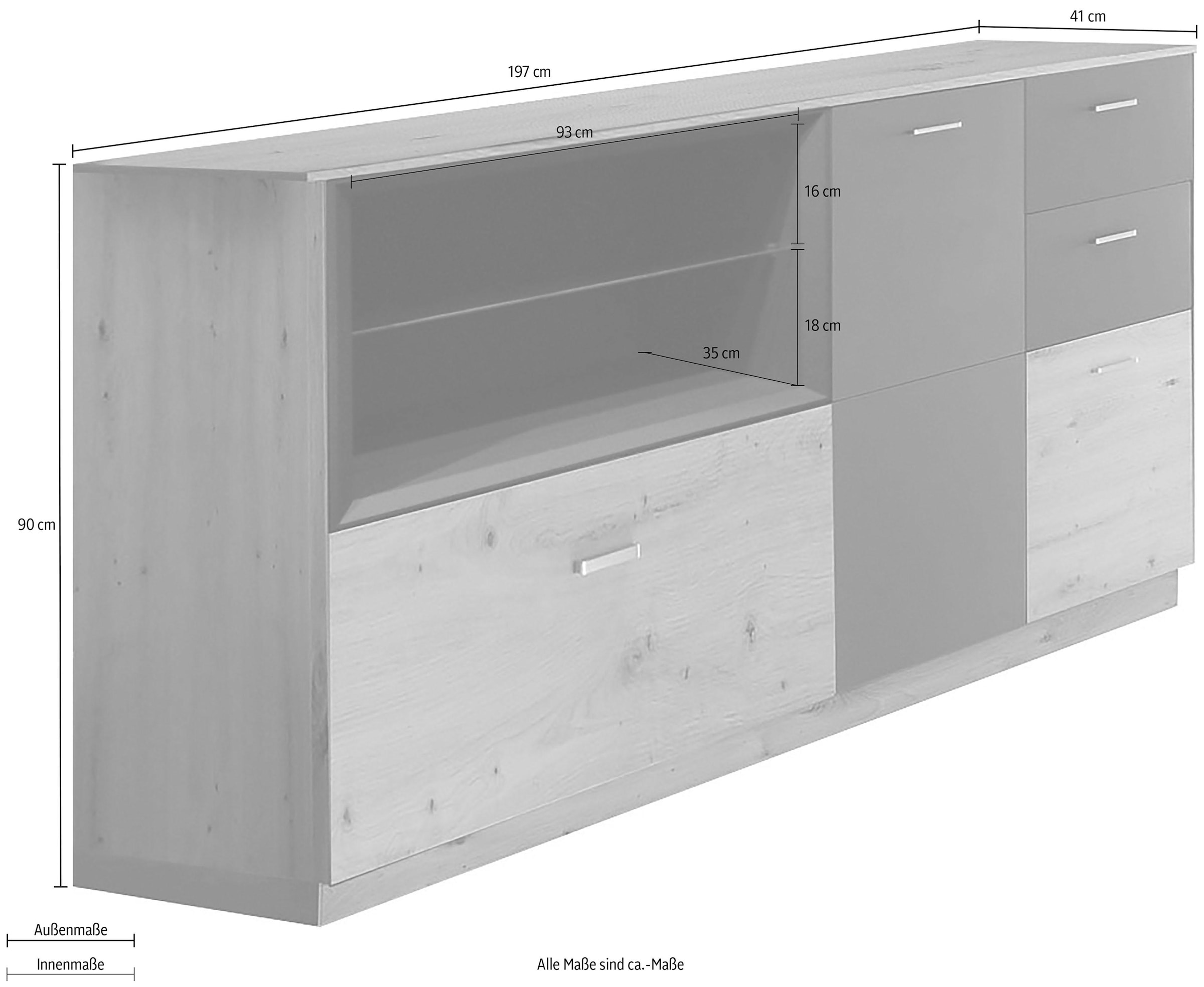 bestellen Raten »Frame«, Breite 197 Kommode Mäusbacher cm auf