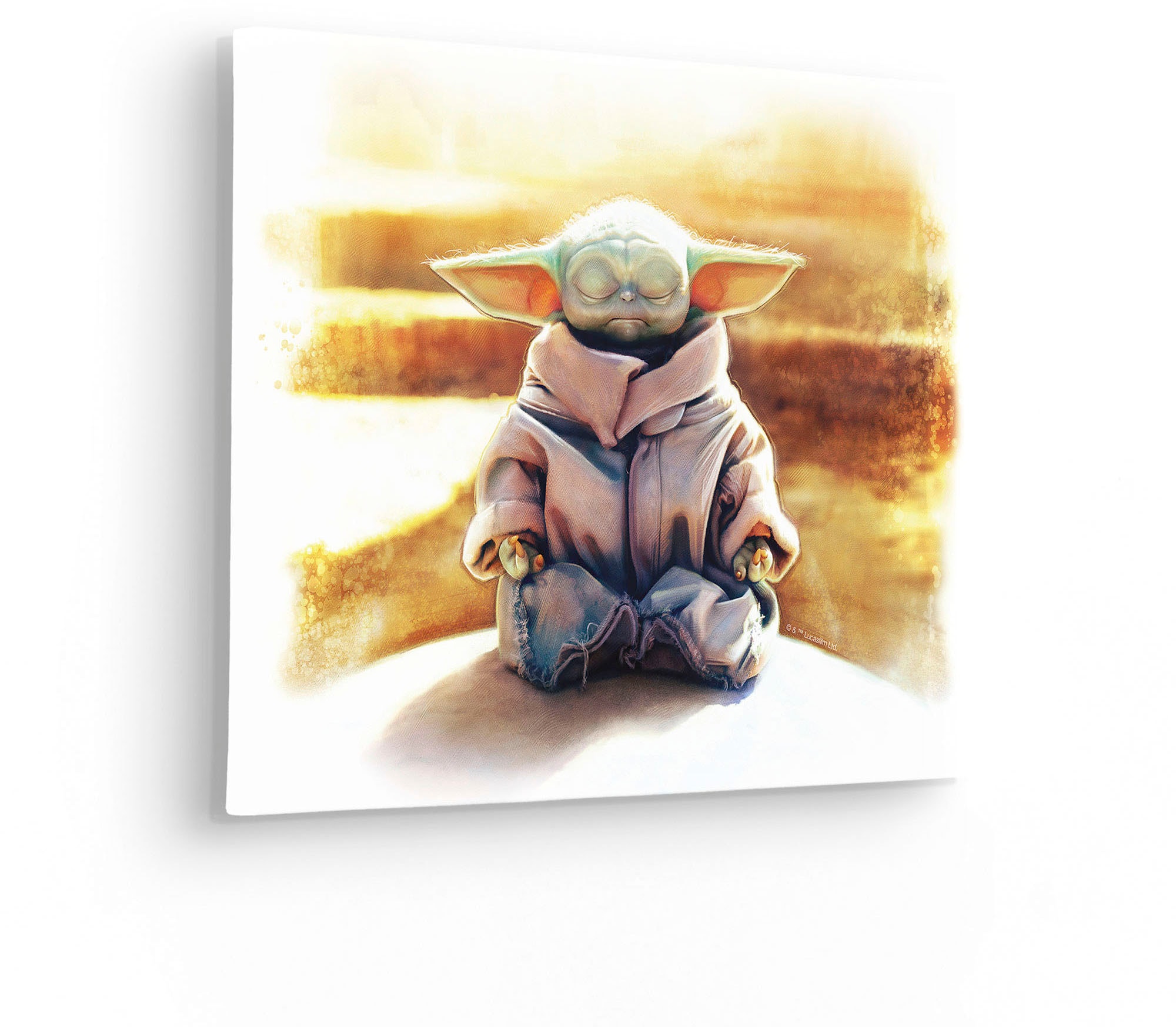 Komar Leinwandbild »The Mandalorian Grogu Meditation King - Größe 40 x 30 cm«, Disney, (1 St., 40 x 30 cm (Breite x Höhe), Keilrahmenbild mit Echtholzrahmen, Kinderzimmer