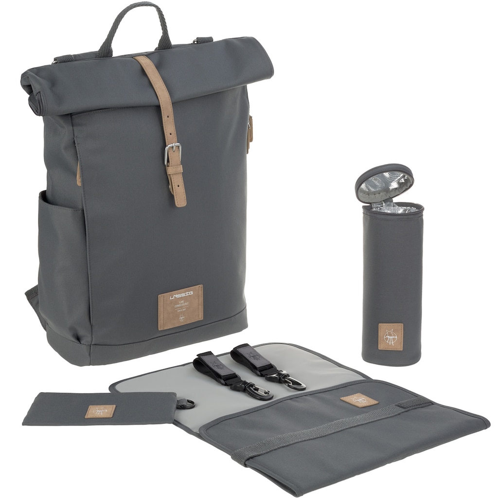 LÄSSIG Wickelrucksack »Green Label, Rolltop, anthracite«