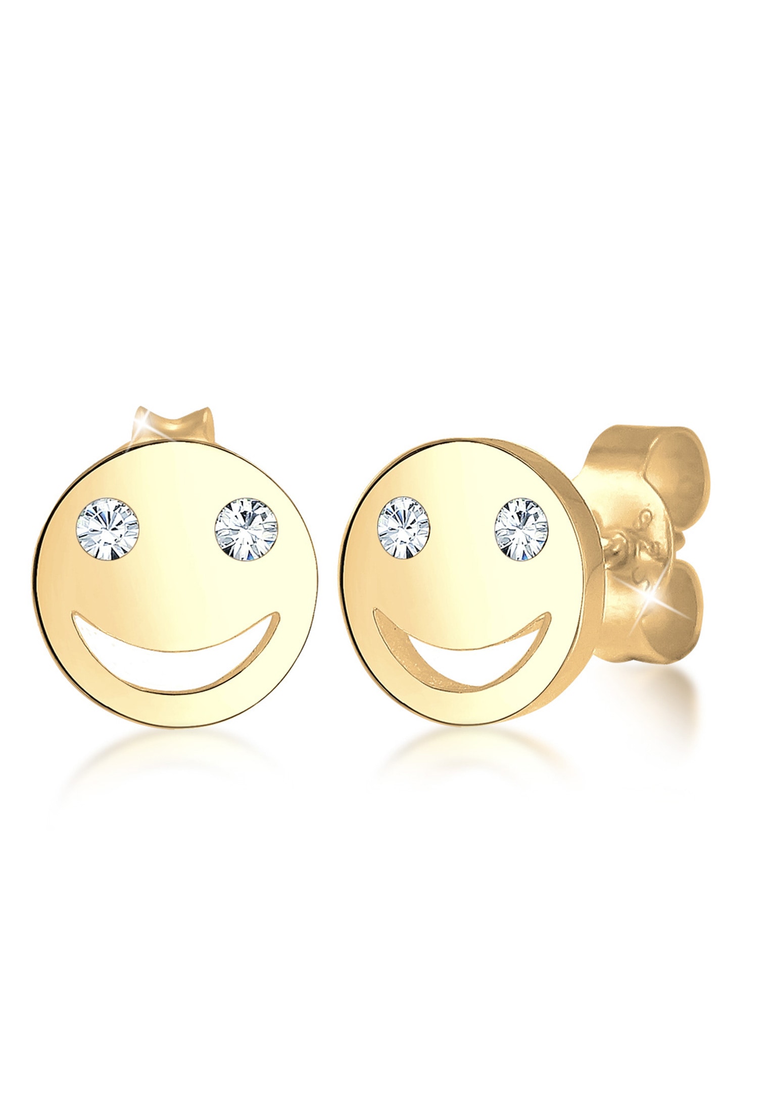 Elli Paar Ohrstecker »Ohrringe mit Smiling Face 925 Silber, mit Kristallen von Swarovski®«