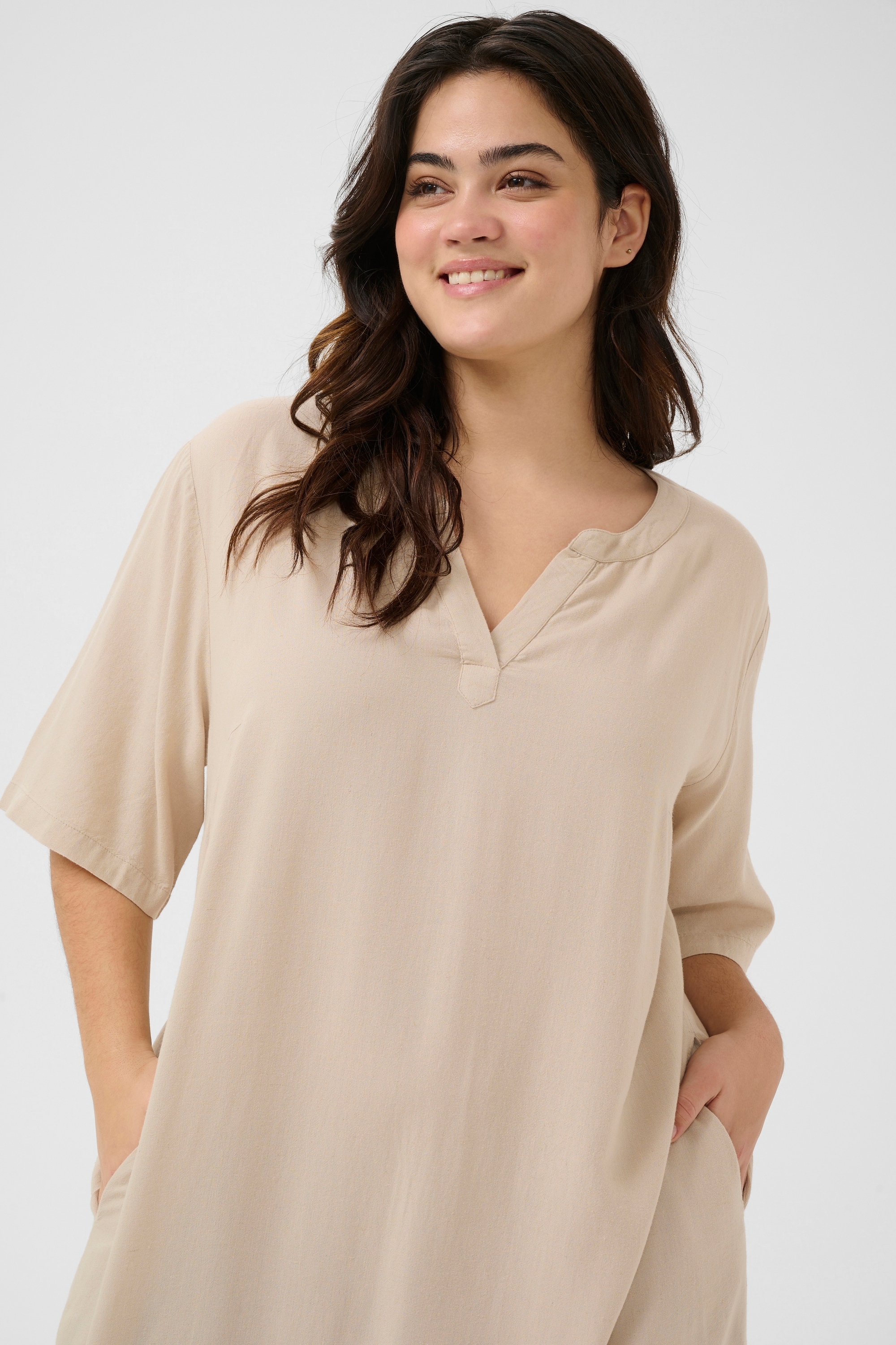 KAFFE Curve Midikleid »Damen Kleid KCmille«