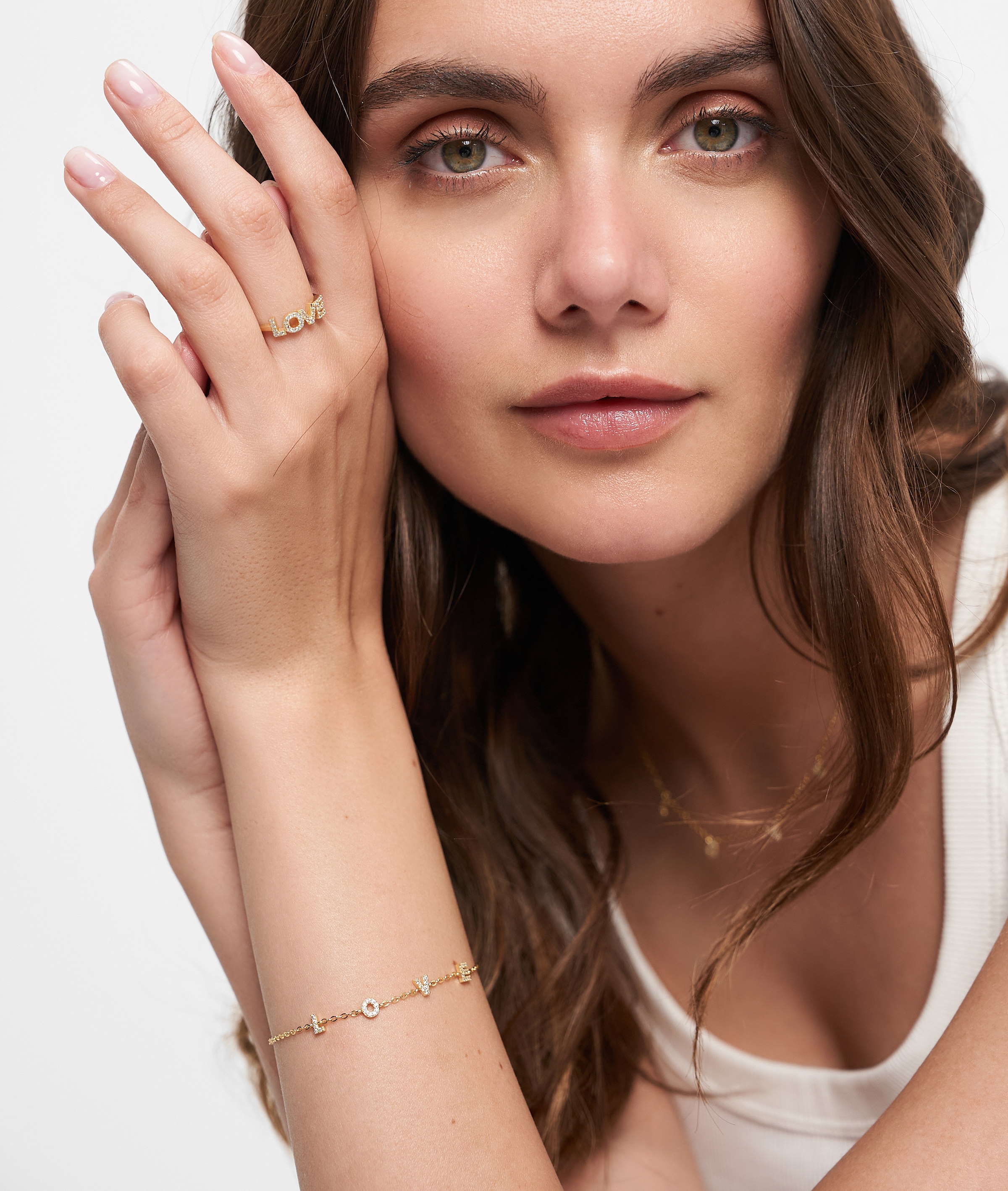 Tamaris Silberarmband »Schmuck Geschenk Silber 925 Armkette Love Letters« mit Zirkonia (synth.)