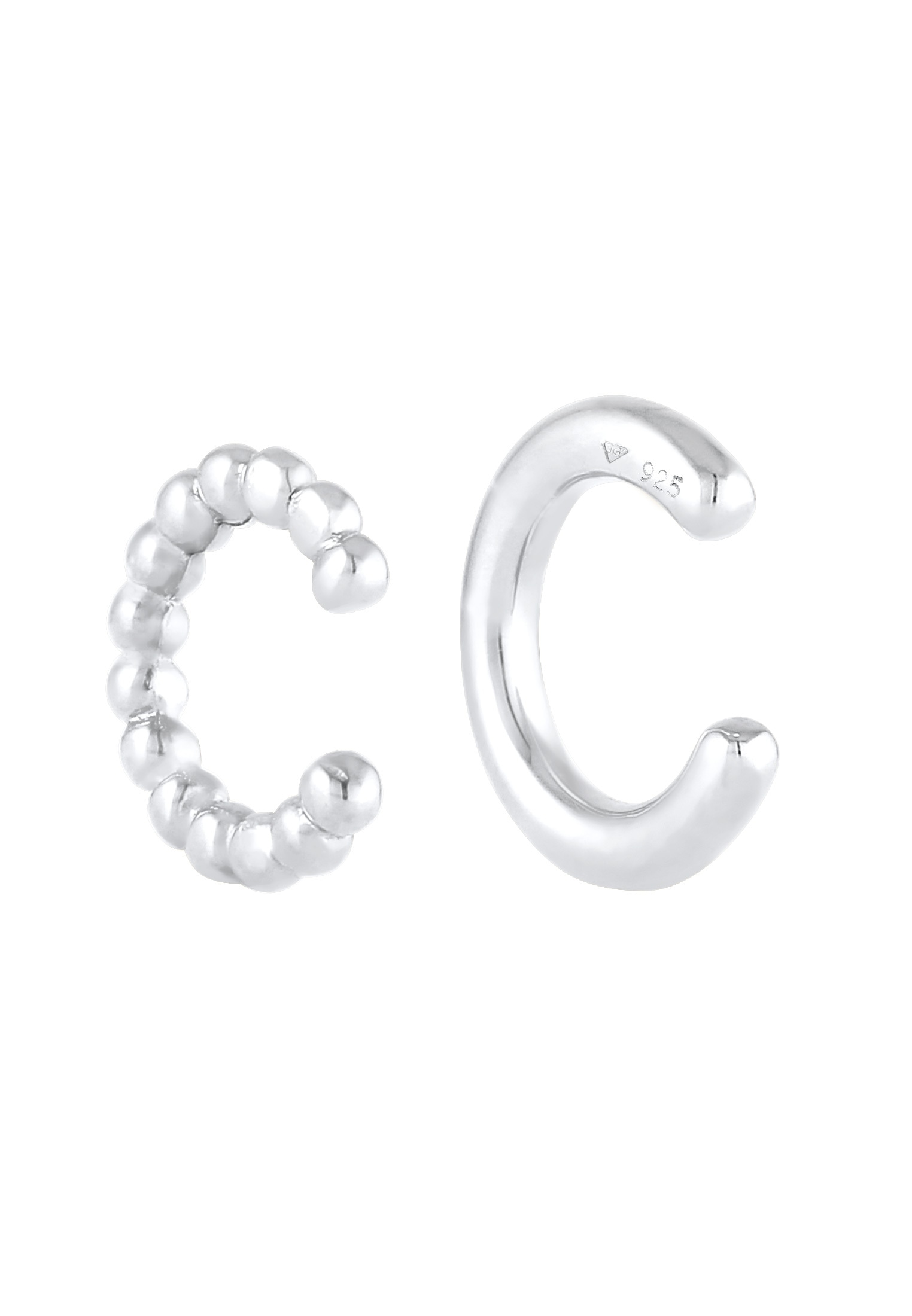 Elli Schmuckset »Ohrringe Earcuff Basic Kugel Look (2 tlg) Set 925 Silber«