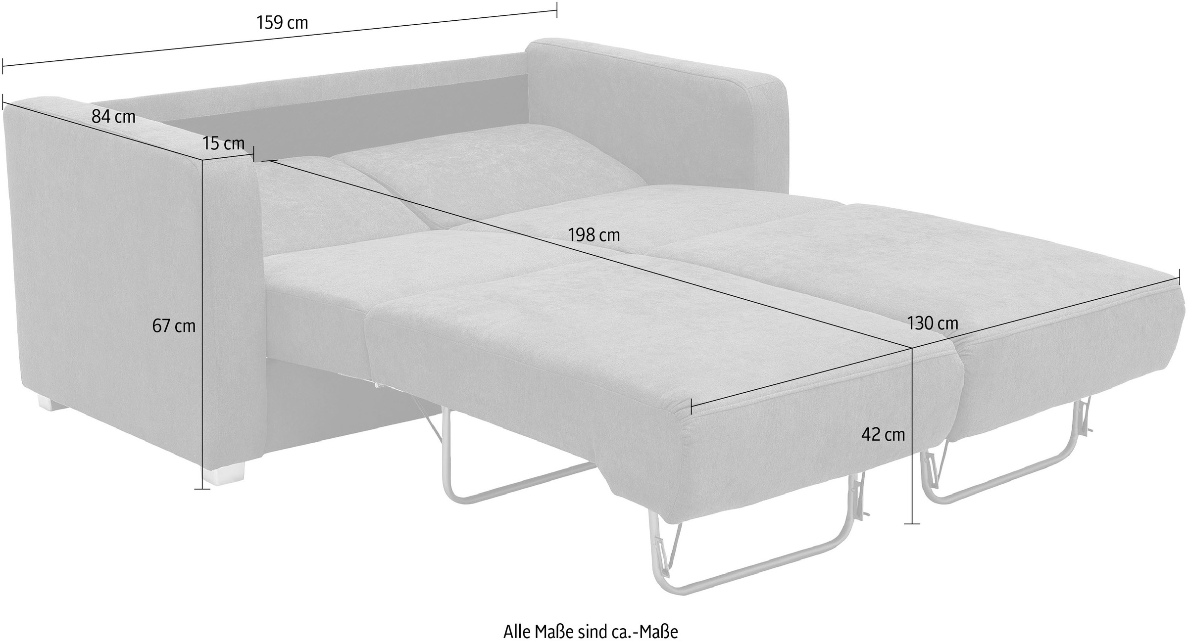 Home affaire Schlafsofa »Mia Problemlöser Sofa, Einzelauszug, Bettsofa, zeitlos und bequem« mit 2 Einzelauszügen als Längsschläfer