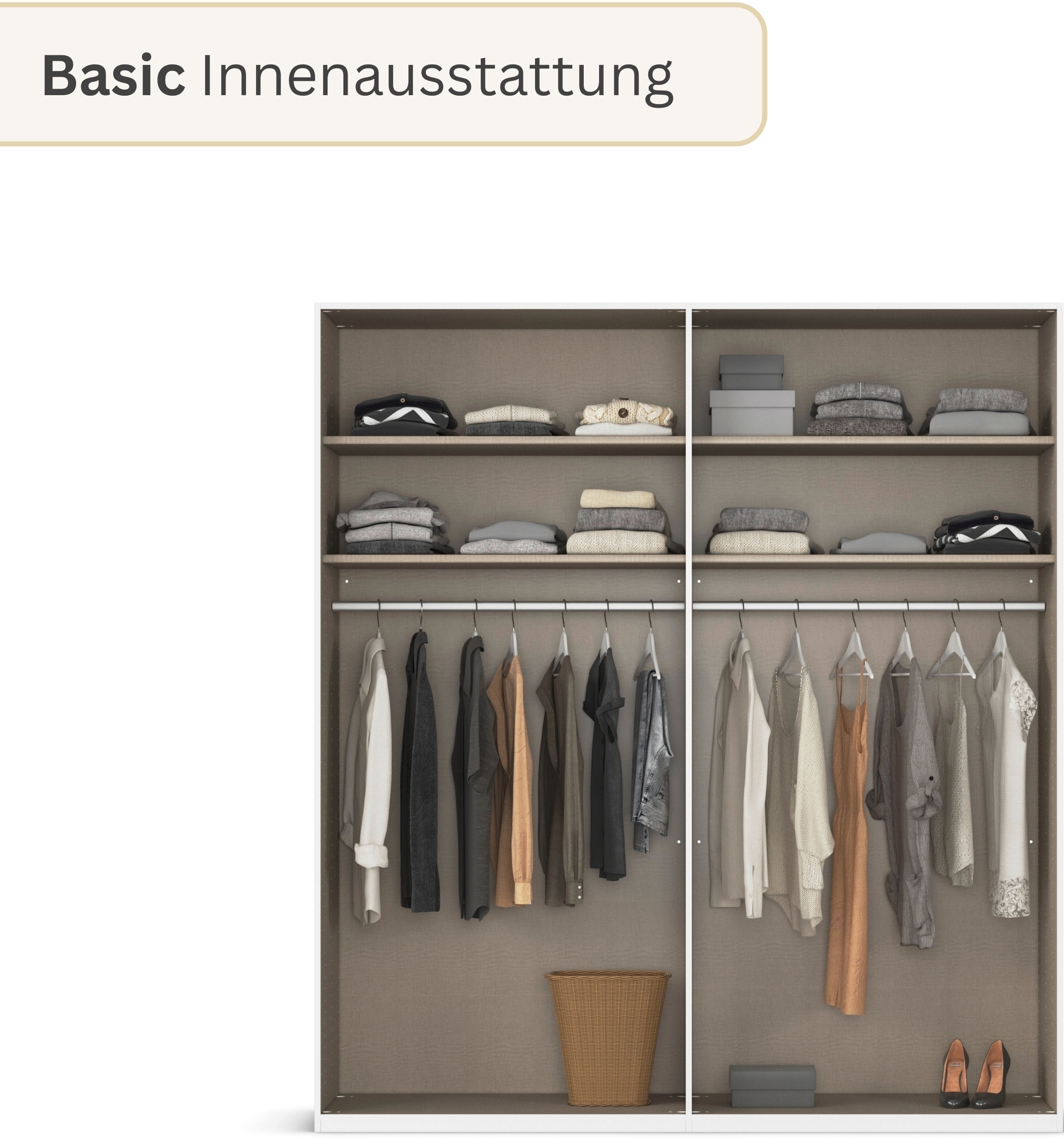 rauch Drehtürenschrank »Kleiderschrank Schrank Garderobe Wäscheschrank BESTSELLER MONTCLAR« 3 Ausstattungen BASIC/CLASSIC/PREMIUM, Breiten 201/251/301/350/400 cm, 
