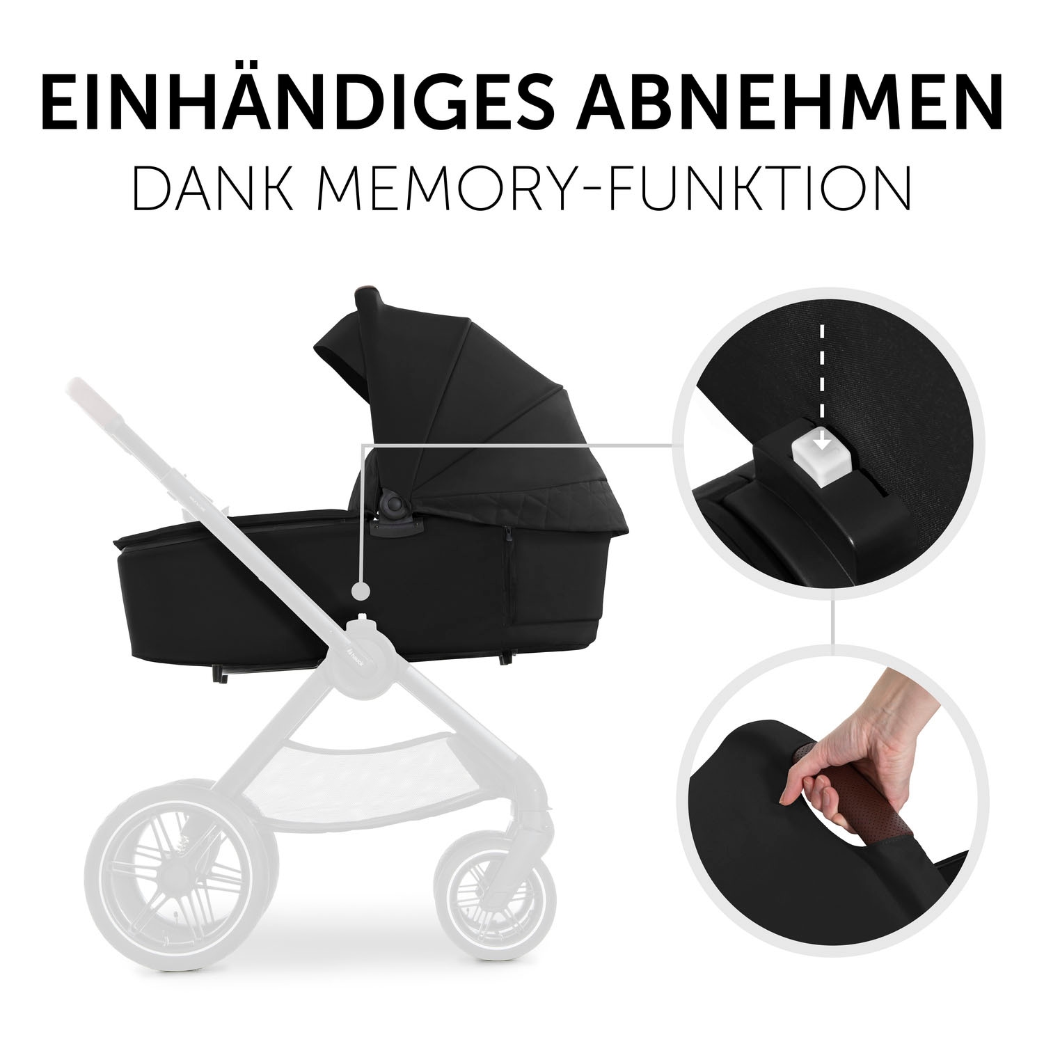 Hauck Kombi-Kinderwagen »Walk N Care Air Set, black«, 22 kg, belastbar bis 22 kg