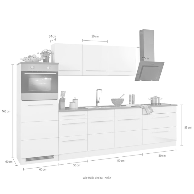 HELD MÖBEL Küchenzeile »Trient«, ohne E-Geräte, Breite 300 cm bequem kaufen