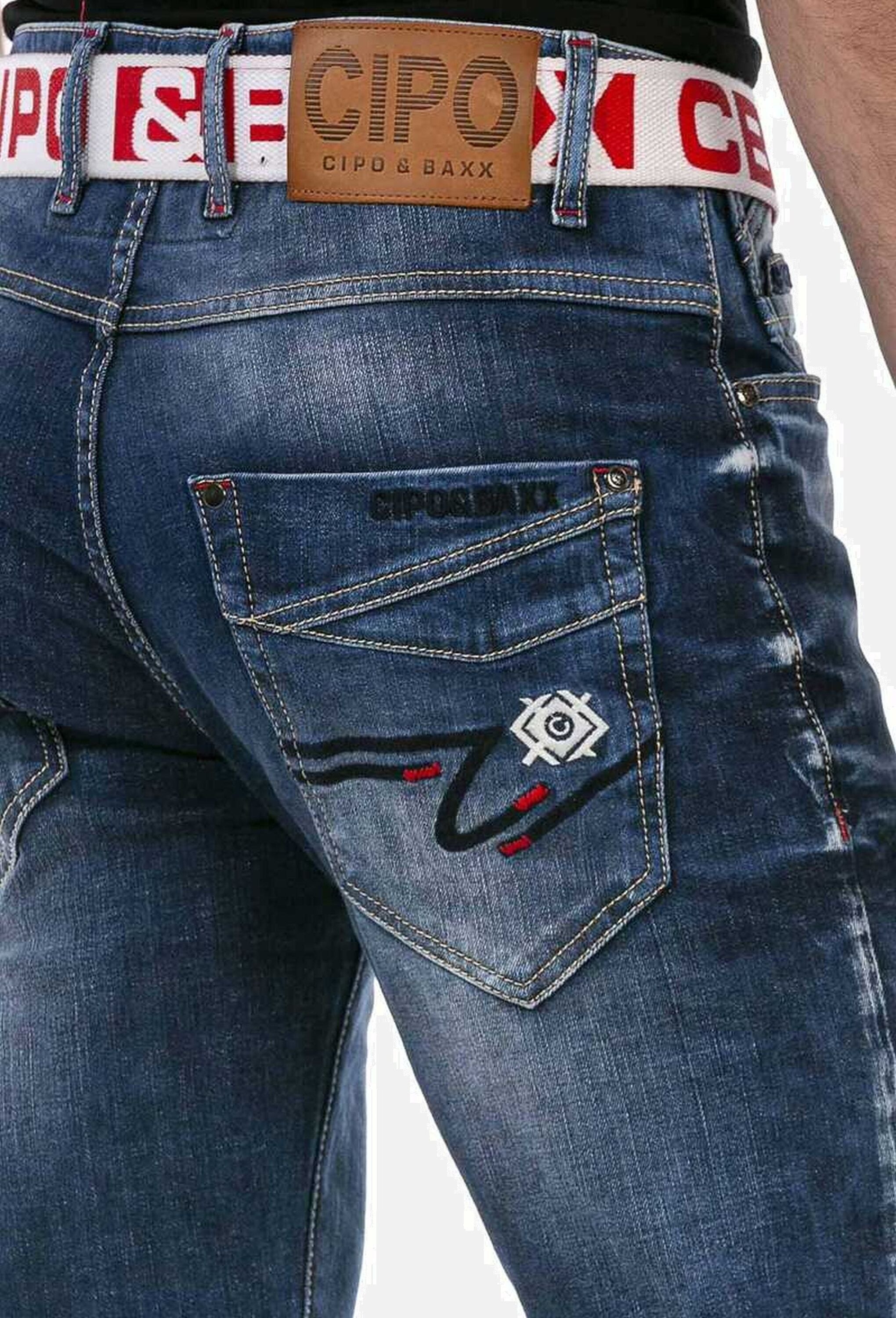 Cipo & Baxx 5-Pocket-Jeans »Cipo & Baxx Jeans« mit tollen Stickereien, CD717