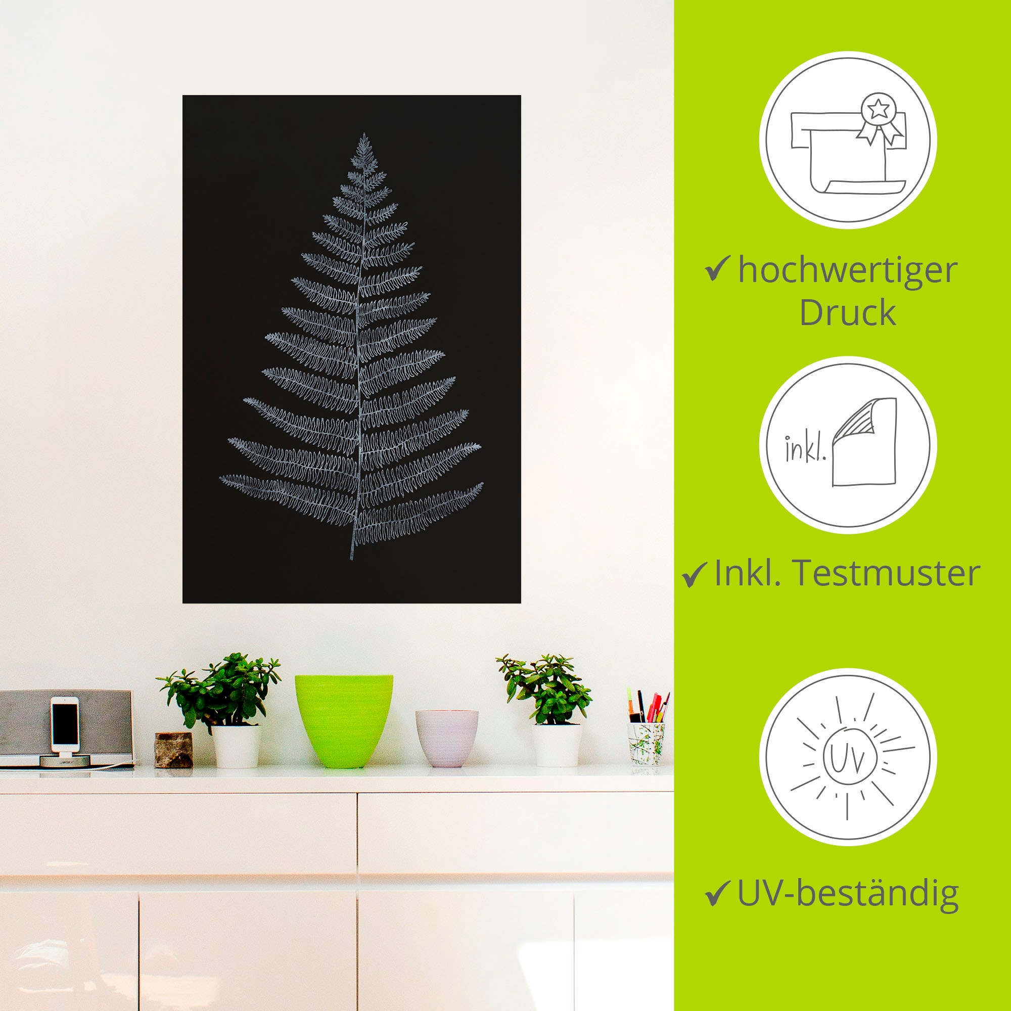 Artland Wandfolie »Botanica Minimalistica«, Blätterbilder, (1 St.), selbstklebend